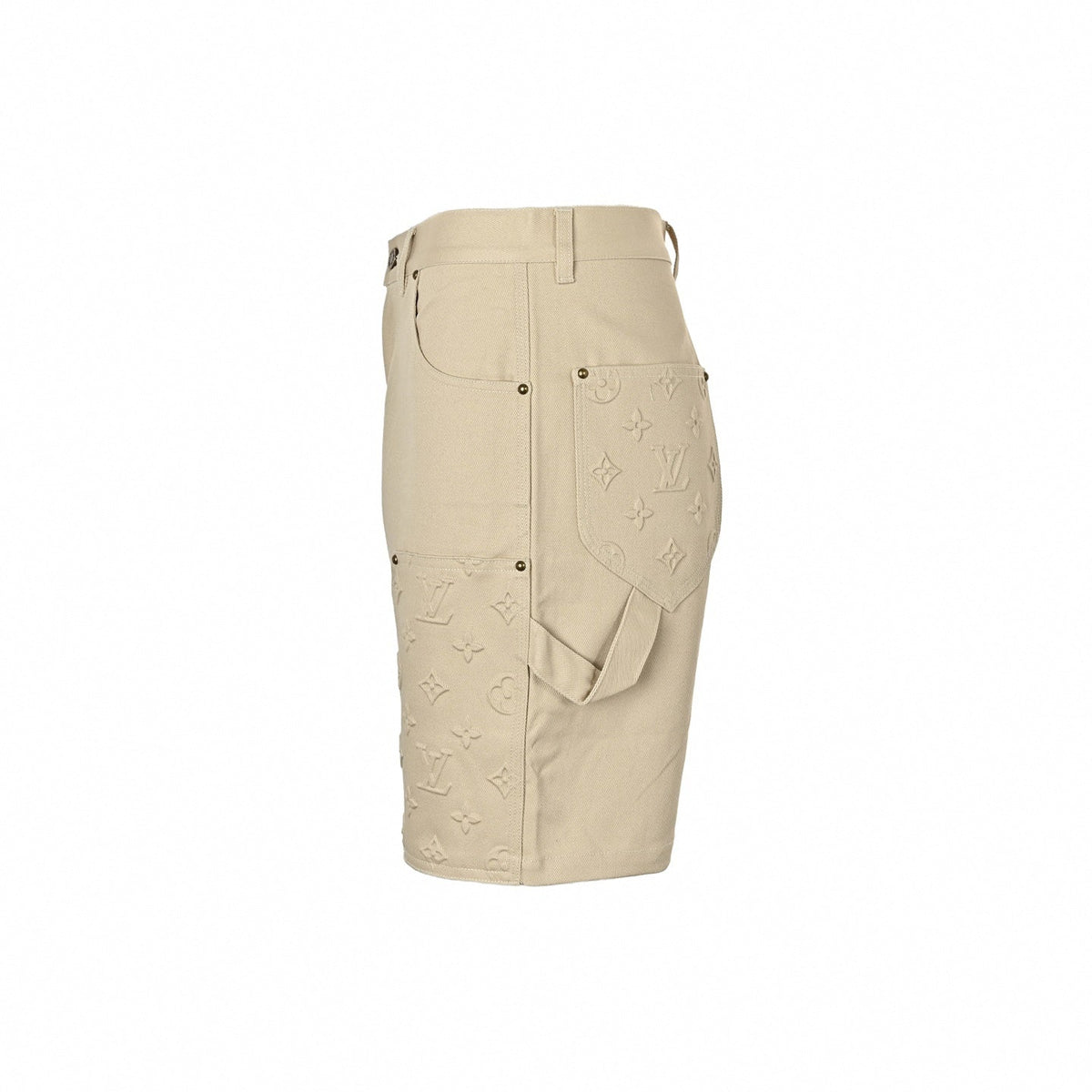 Embossed Monogram Carpenter Shorts | Beige