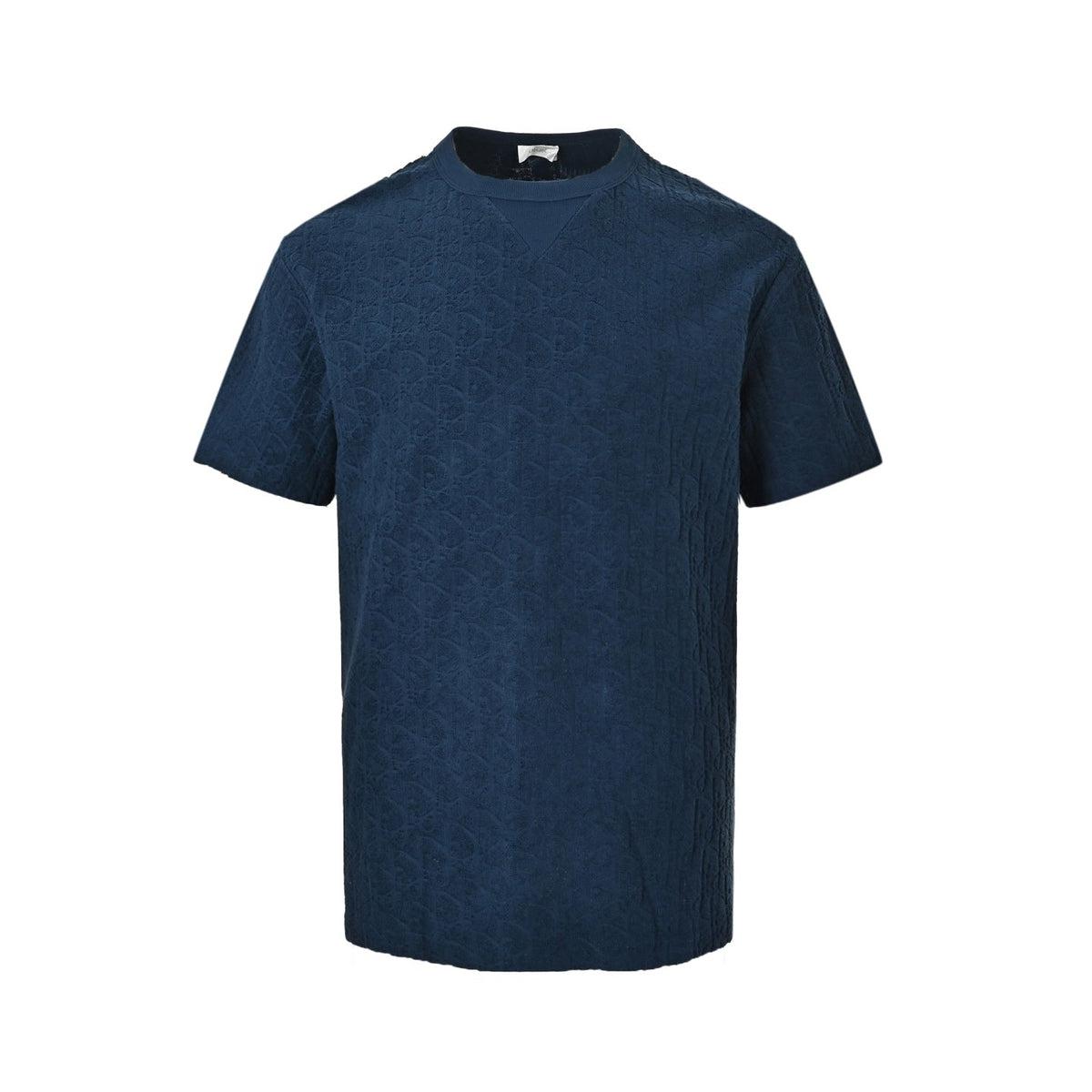 Oblique Jacquard Terry T-Shirt | Navy Blue