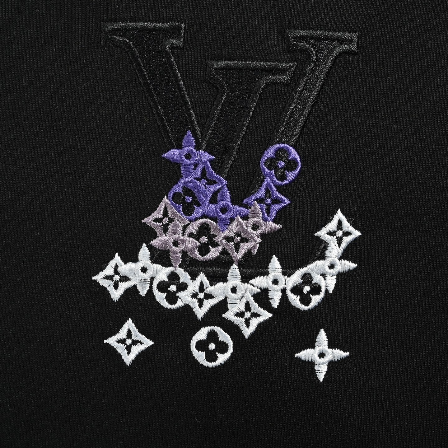 Gradient Embroidered Monogram T-Shirt | Black