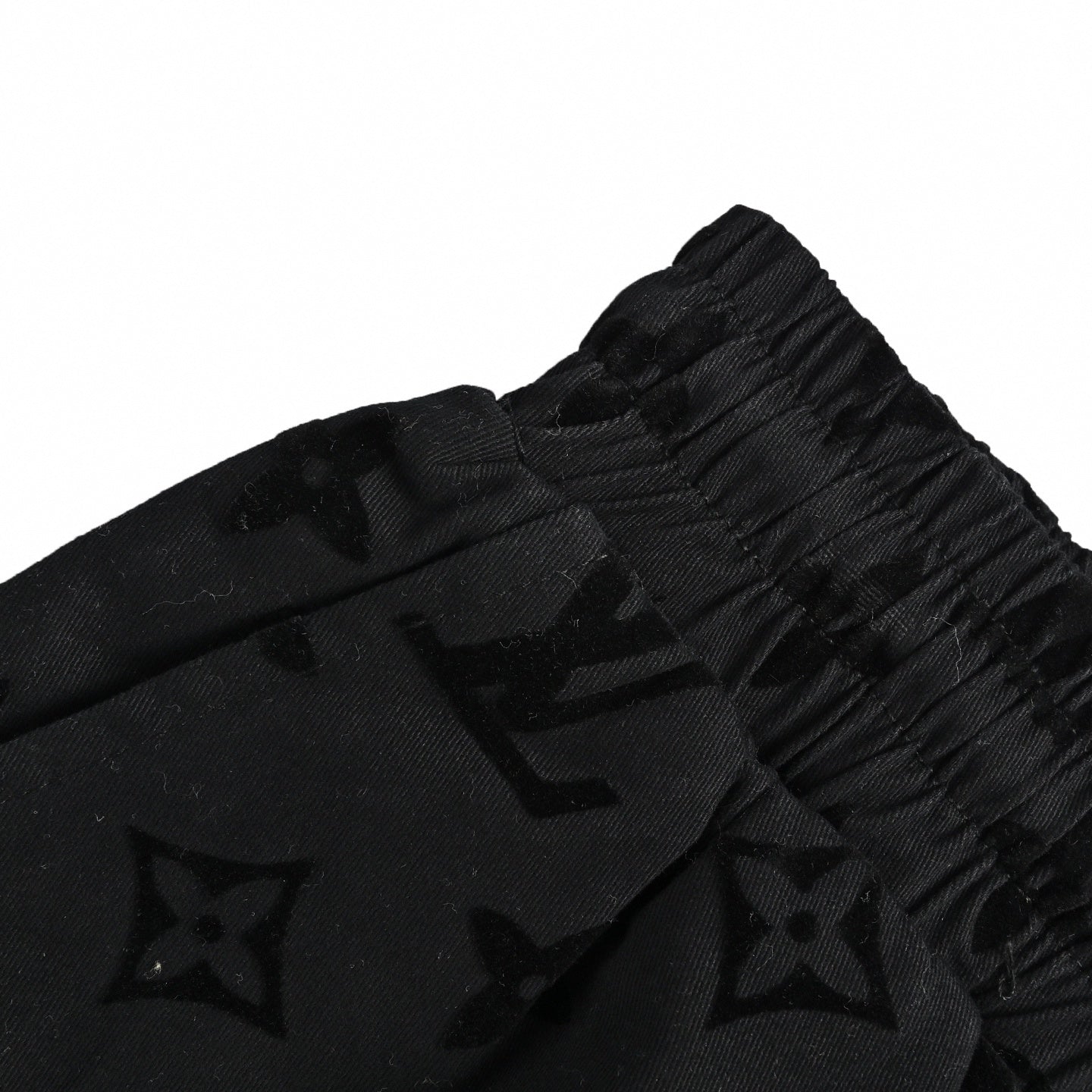 Flocked Monogram Shorts | Black