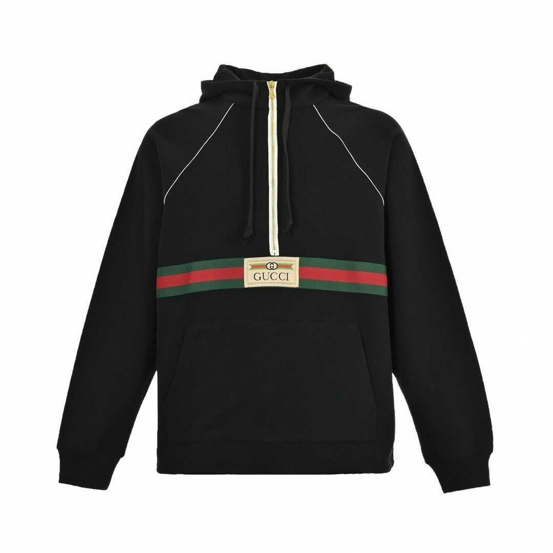 Web Stripe Half-Zip Hoodie