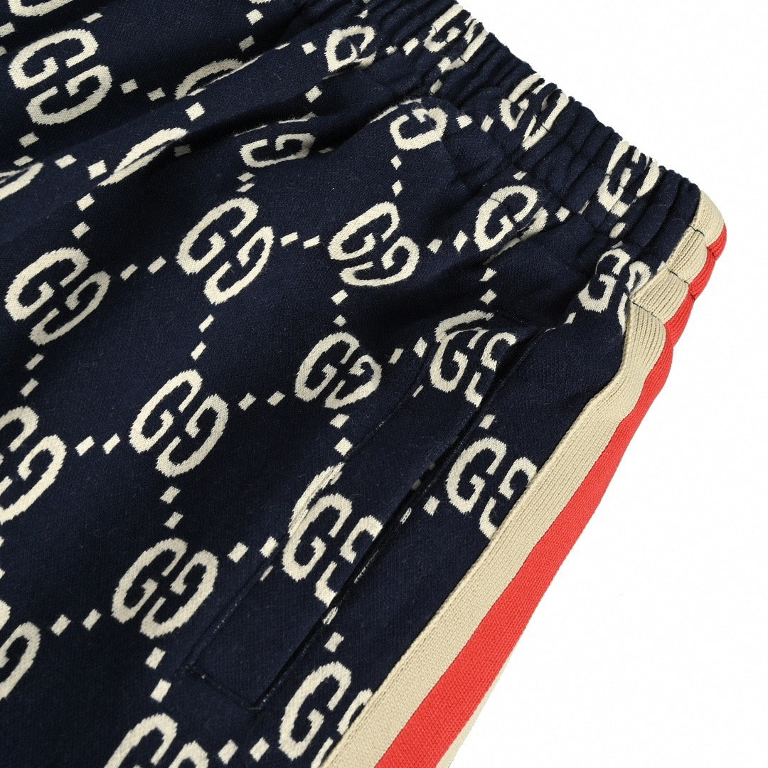 Monogram Jacquard Shorts - Navy