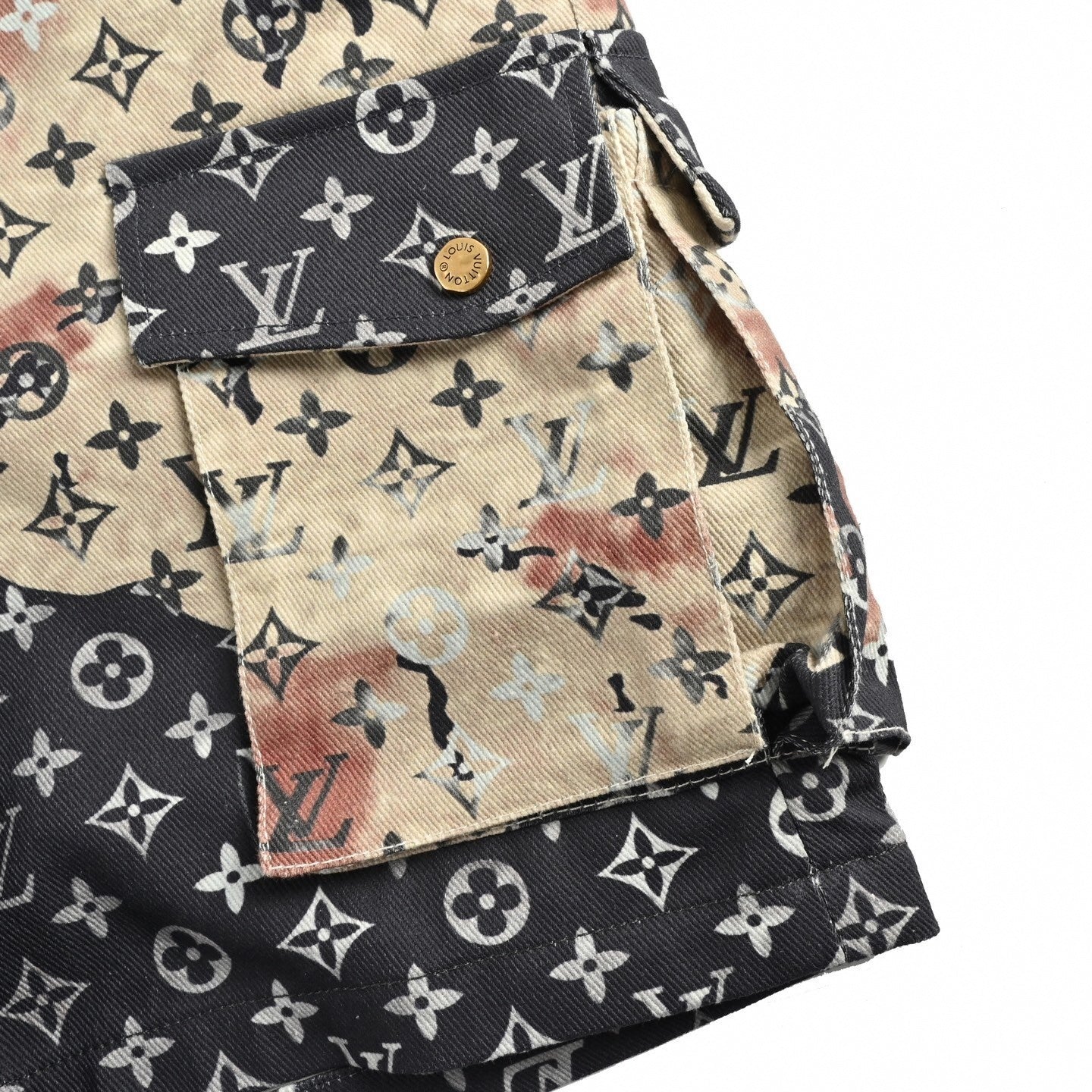 Bleached Monogram Denim Cargo Shorts