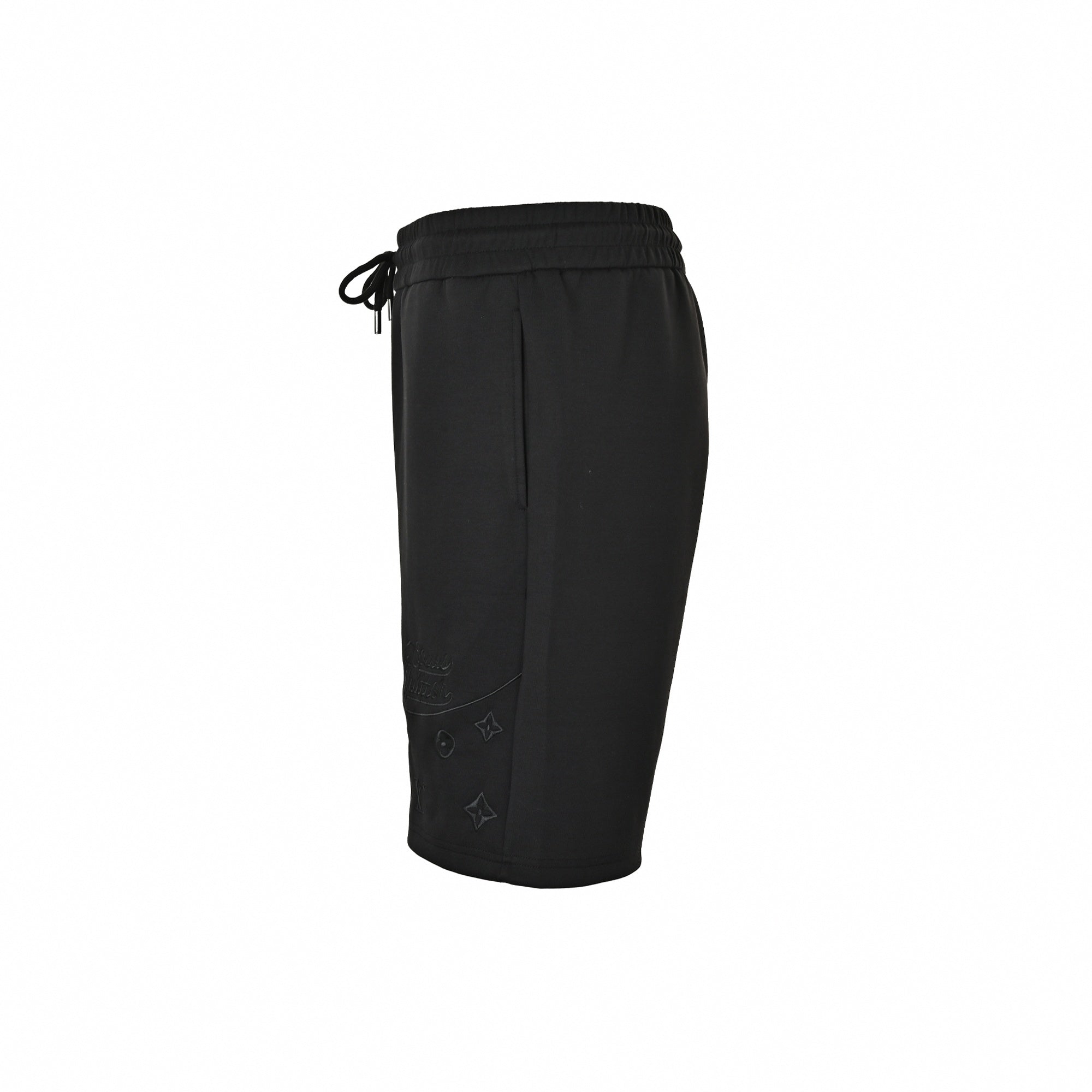 Tonal Embroidered Monogram Shorts | Black