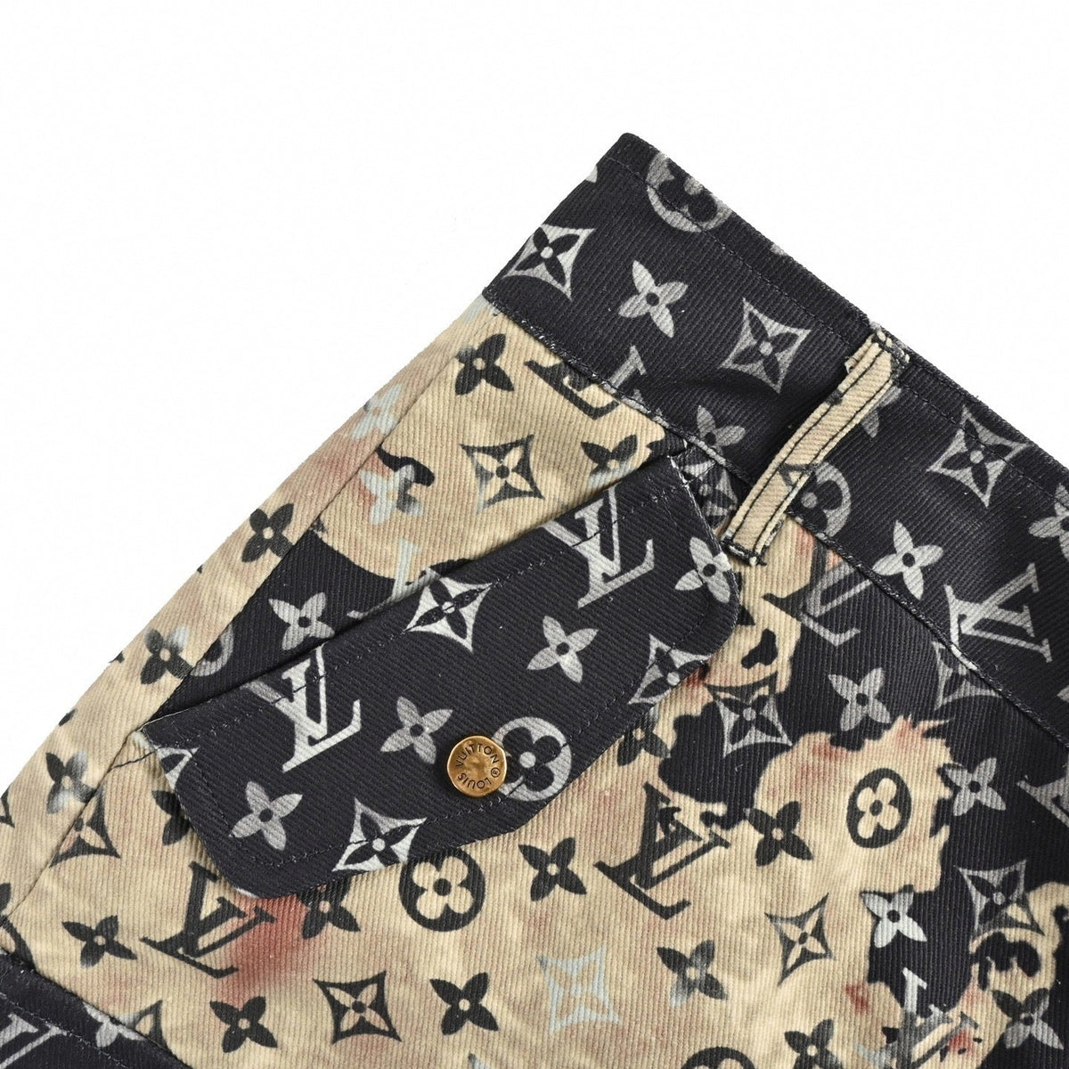 Bleached Monogram Denim Cargo Shorts