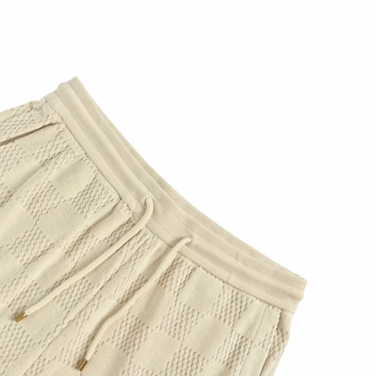 Damier Cotton Toweling Set | Beige