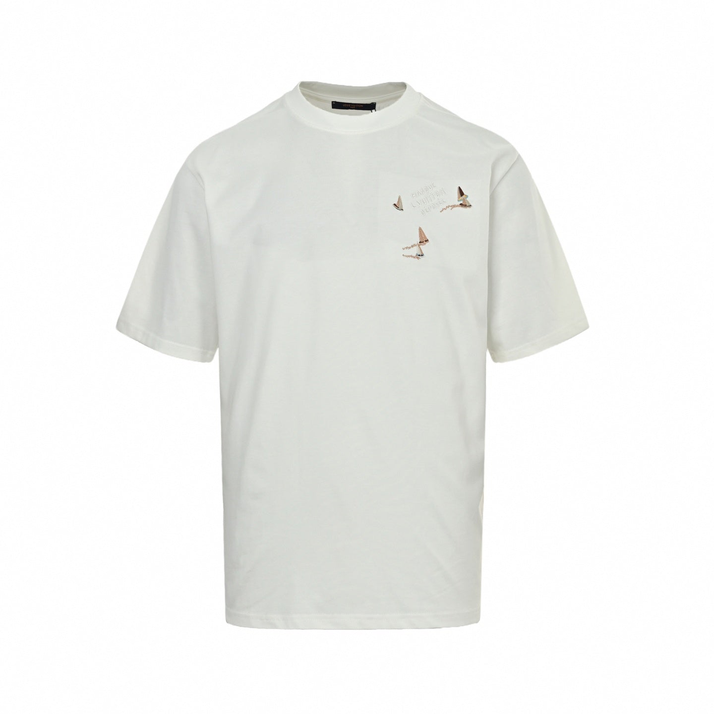 Embroidered Sailboat LV Logo T-Shirt - White