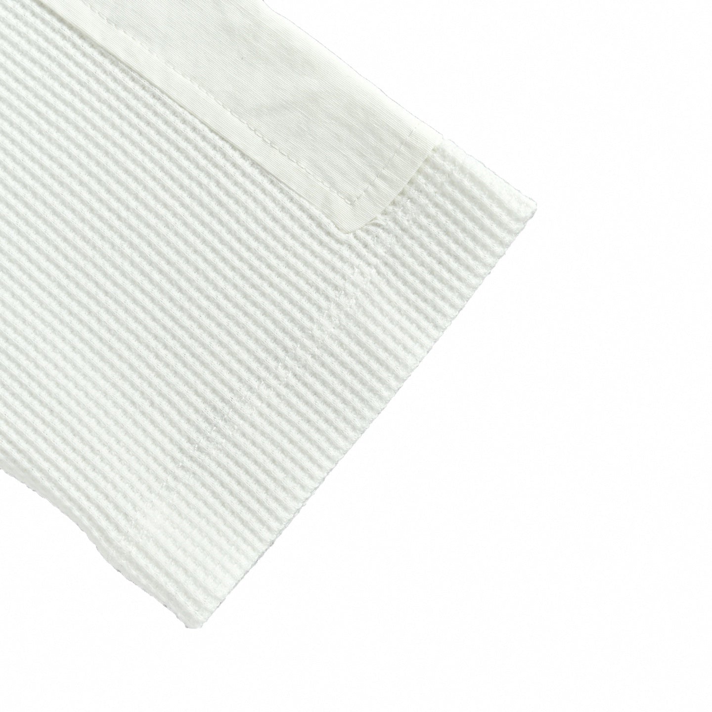 Waffle Knit Paneled Long-Sleeve T-Shirt - White