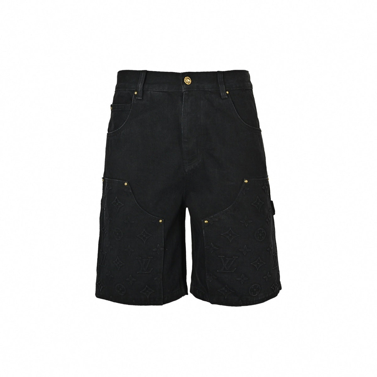Embossed Monogram Carpenter Shorts | Black
