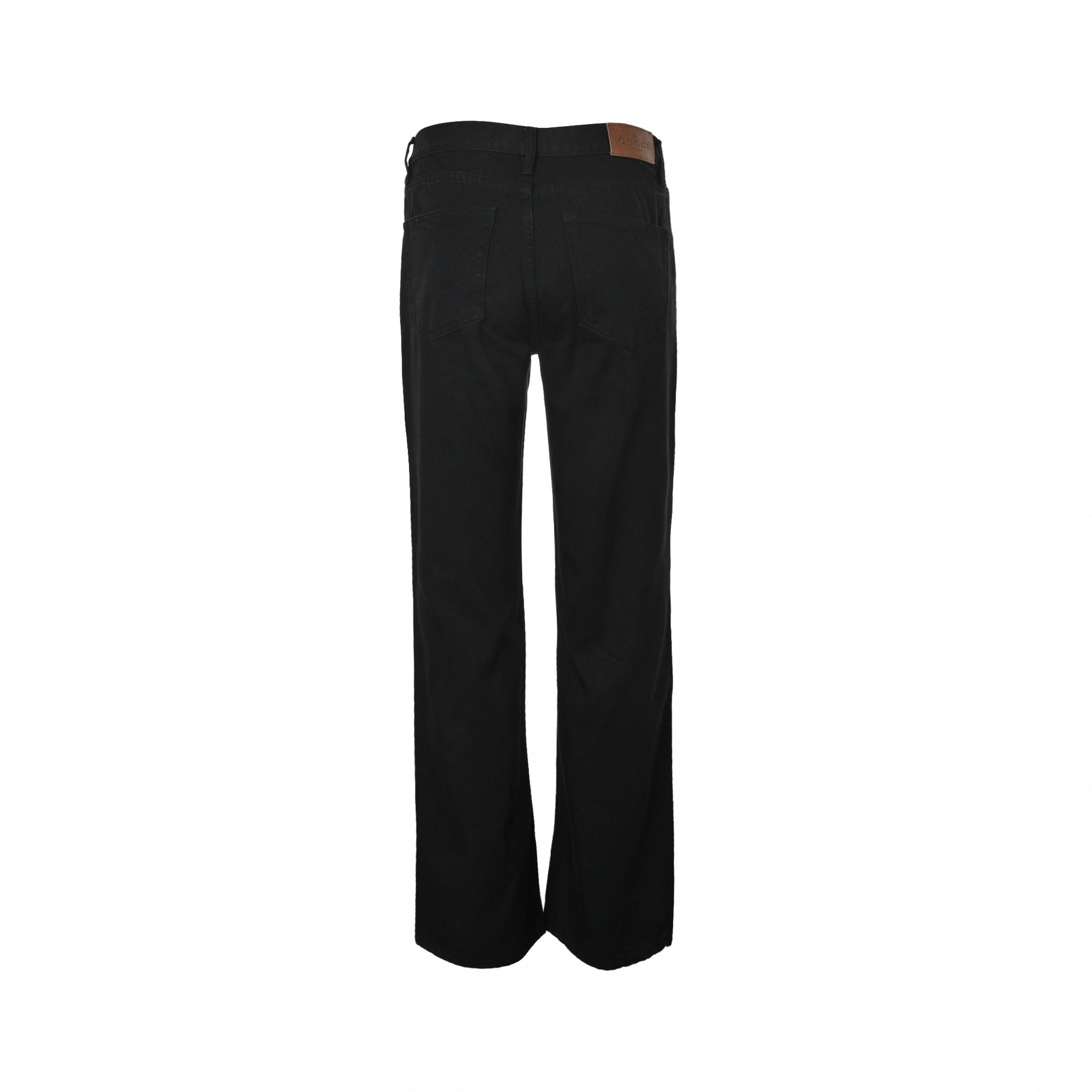 Horsebit Detail Jeans - Black