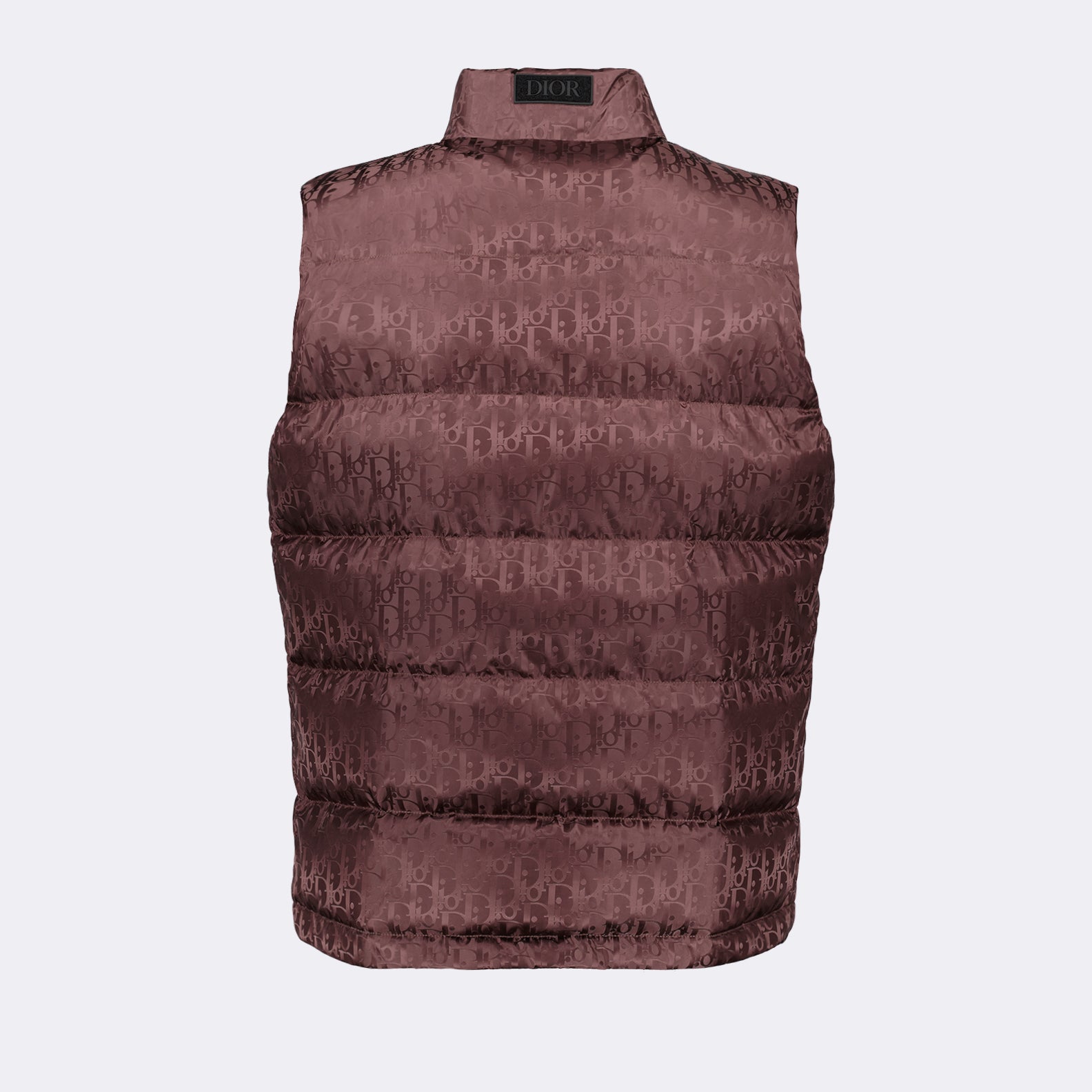 Oblique sleeveless down jacket