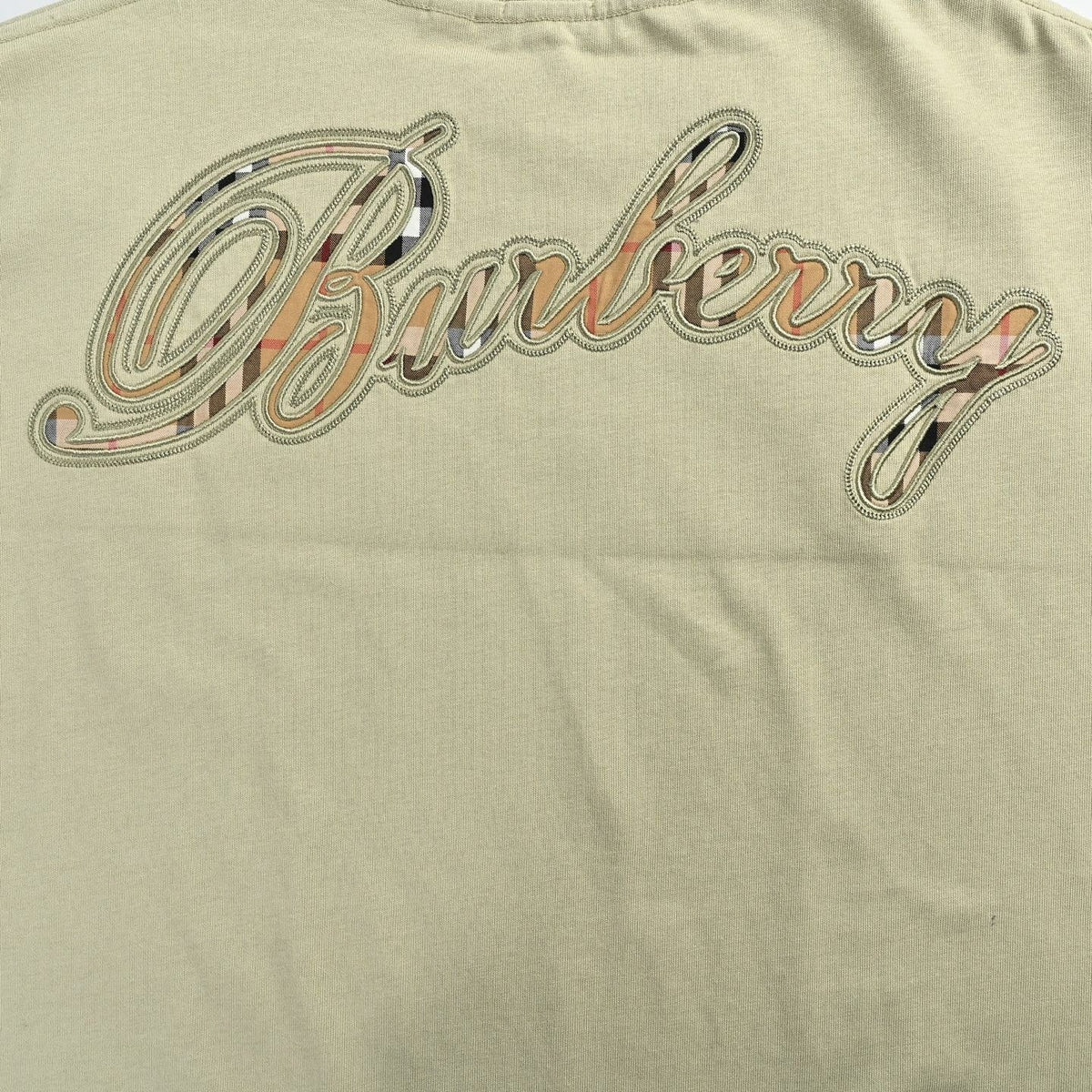 Check Script T-Shirt - Khaki