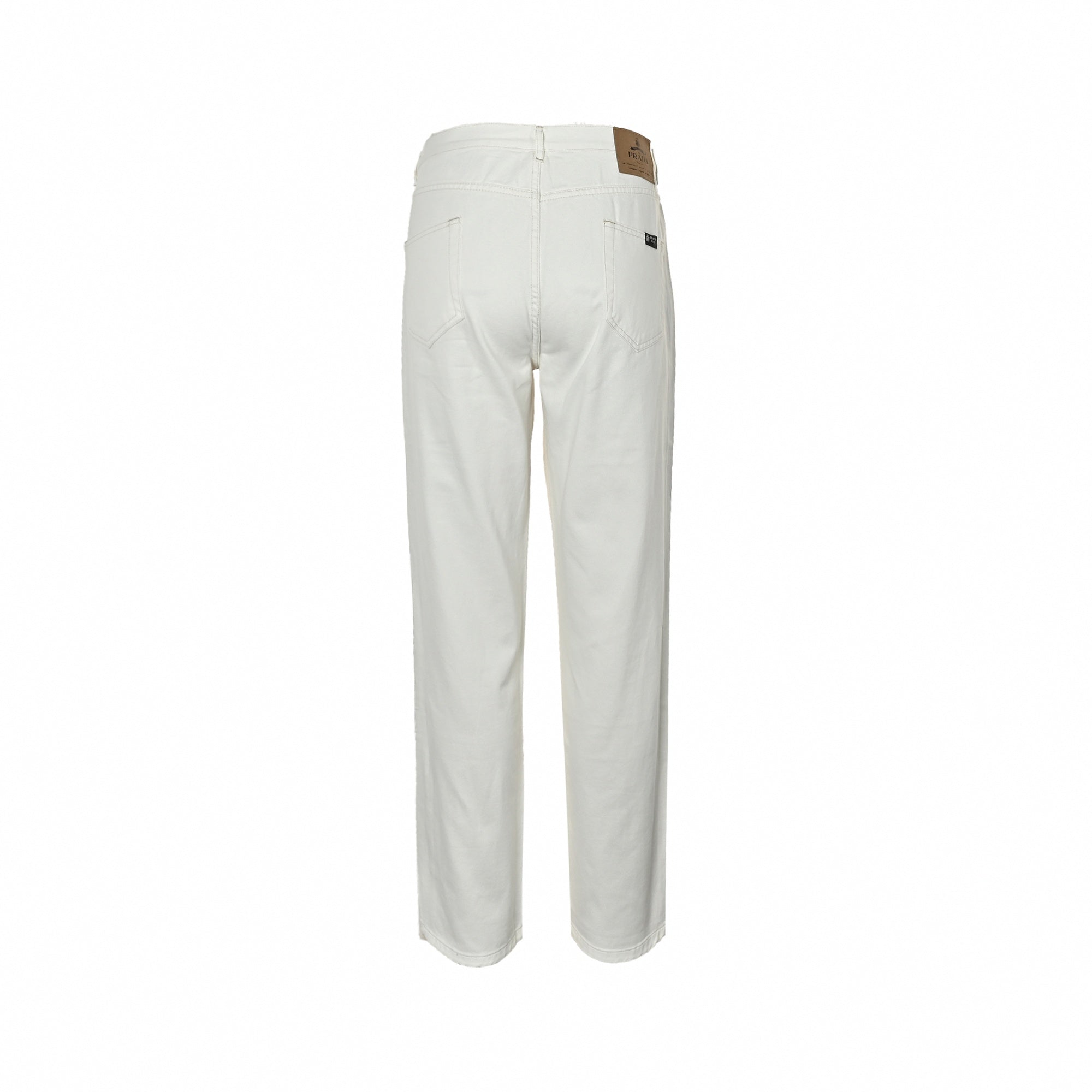 Straight-Leg Denim Jeans - White