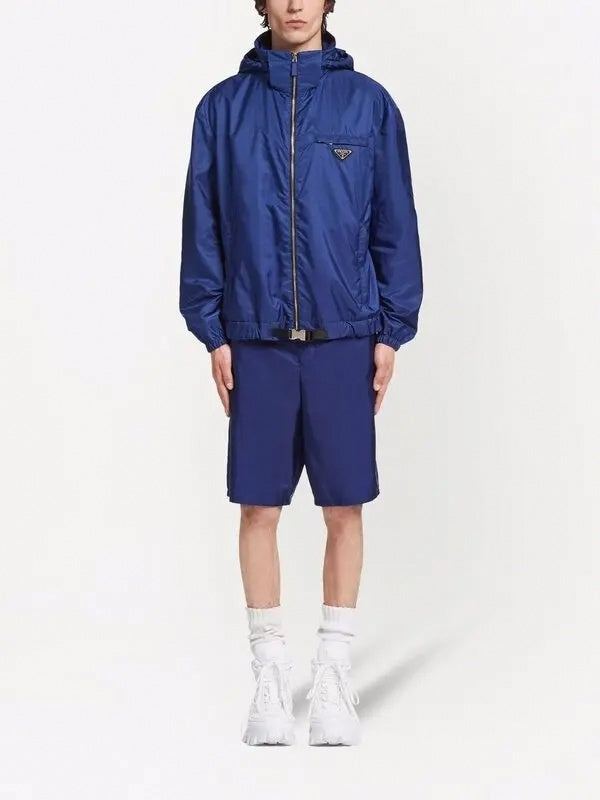Nylon Hooded Jacket | Royal Blue