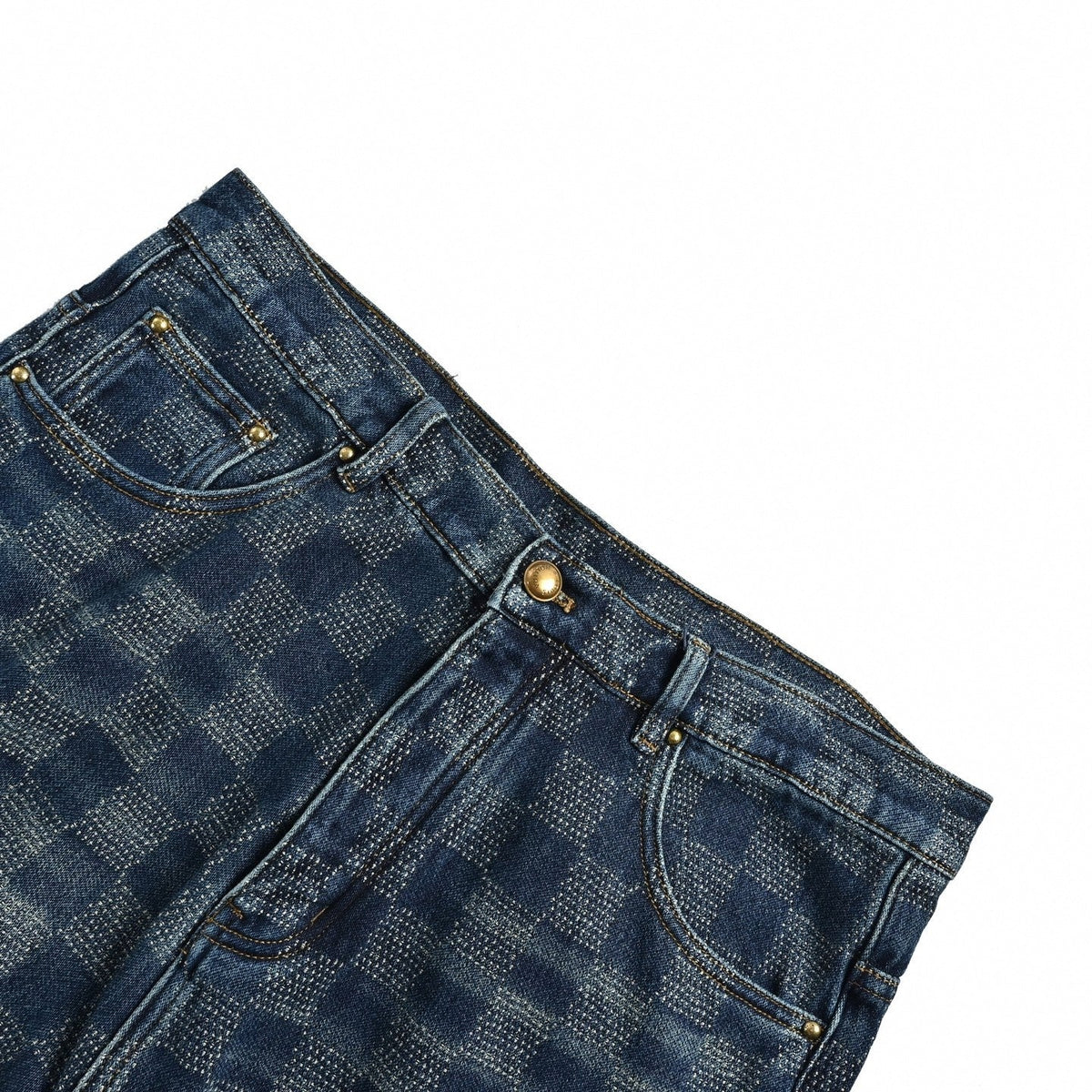 Damier Signature Denim Jeans | Indigo Wash
