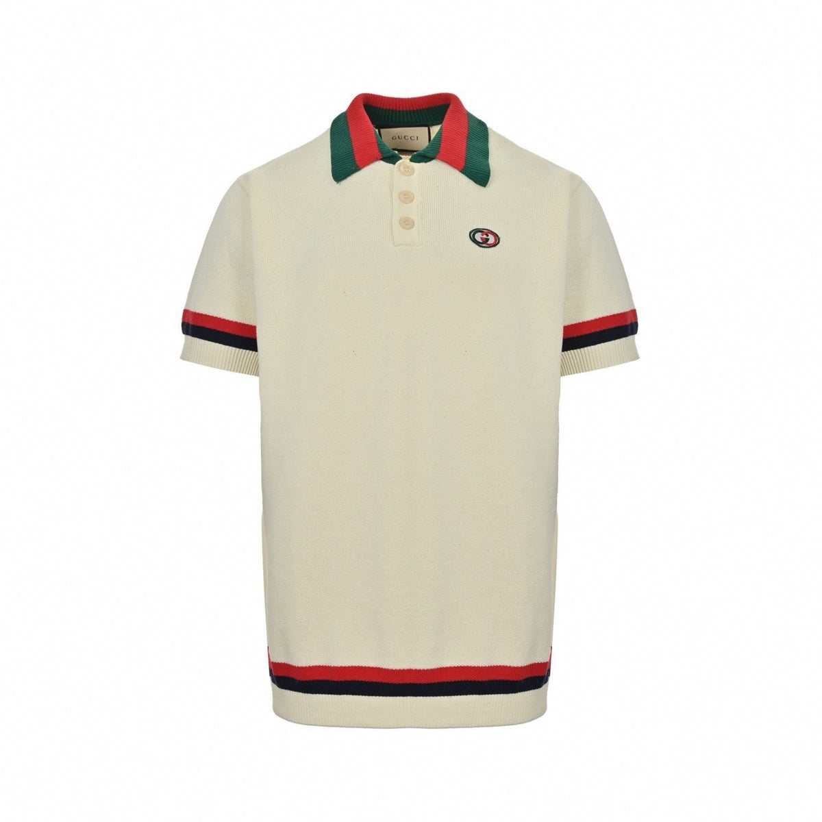 Web Stripe Ribbed Knit Polo
