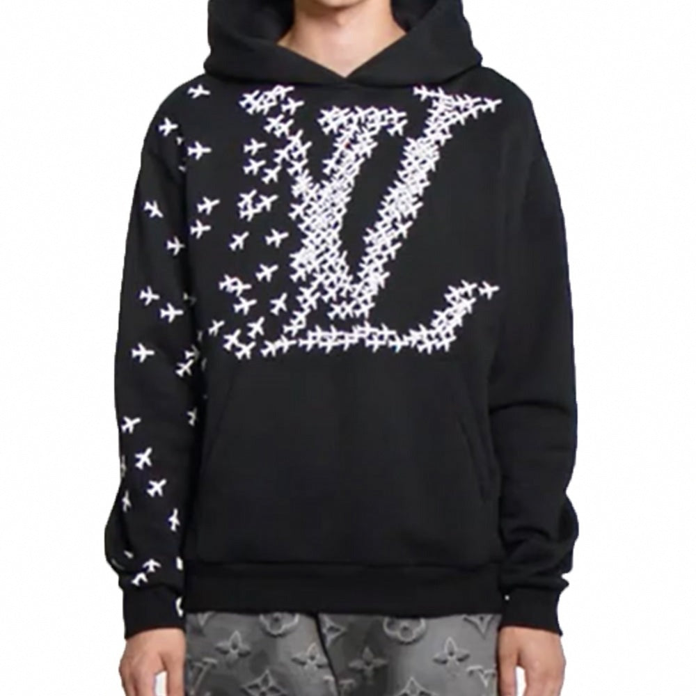 Airplane Monogram Hoodie | Black