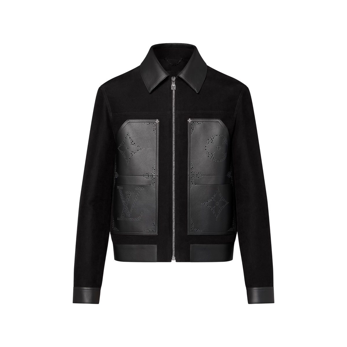 Monogram Mix Leather Workwear Blouson | Black
