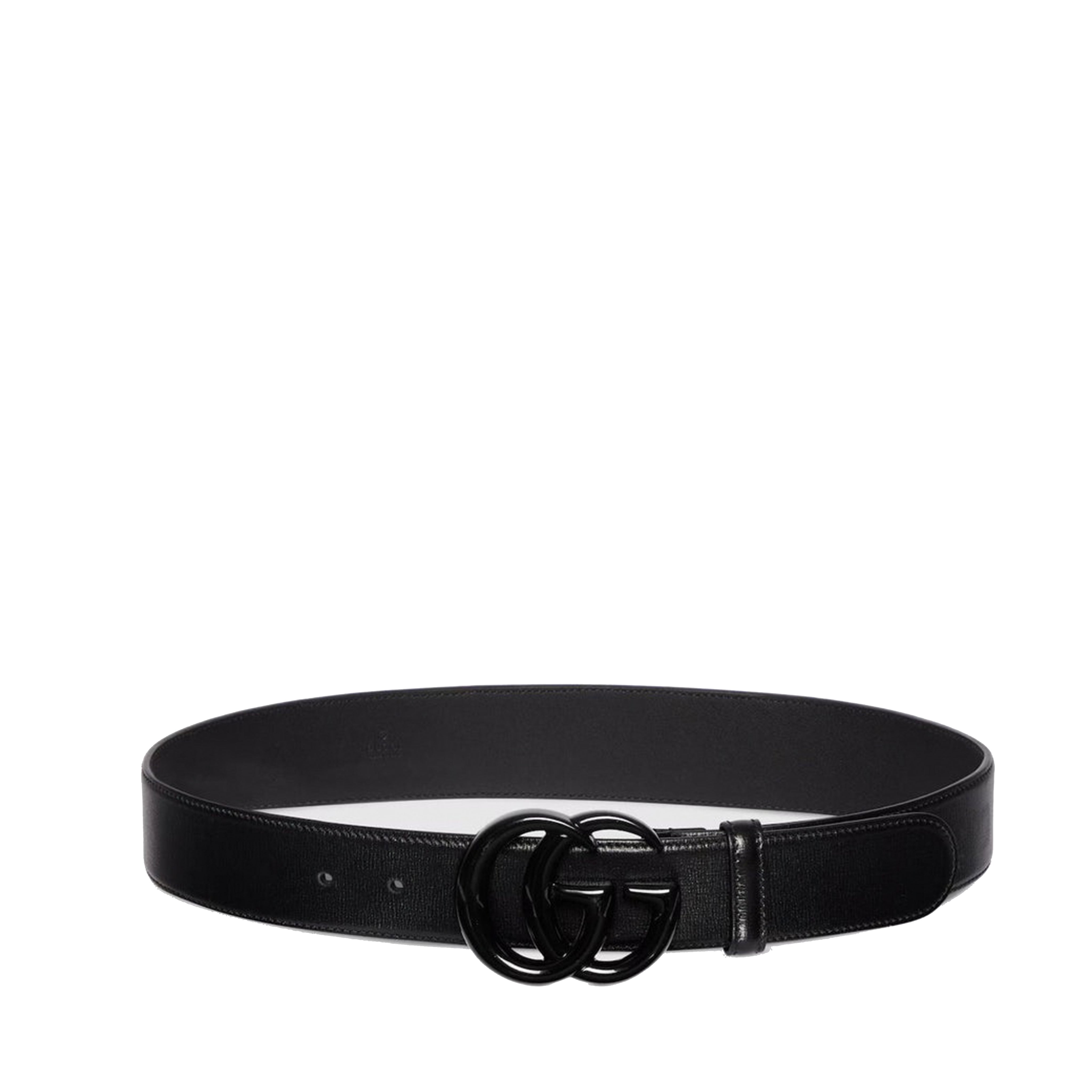 GG Marmont Wide Belt | Black Textured Leather