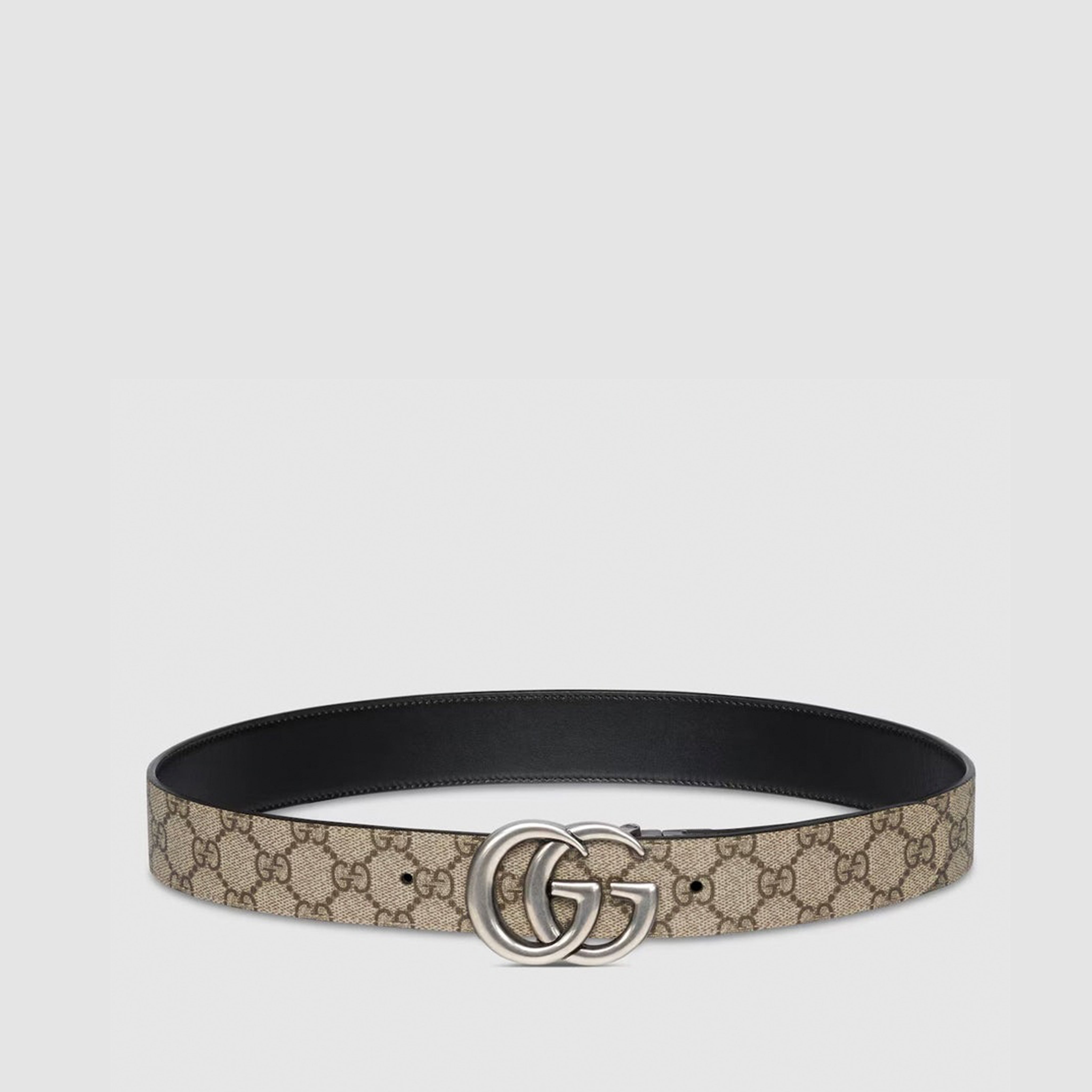 GG Marmont Reversible Belt | GG Supreme & Black Leather