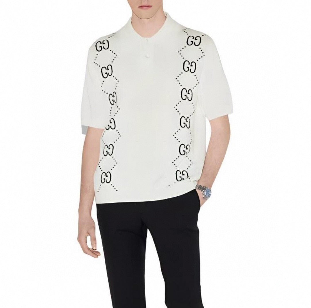 GG Diamond Chain Knit Polo