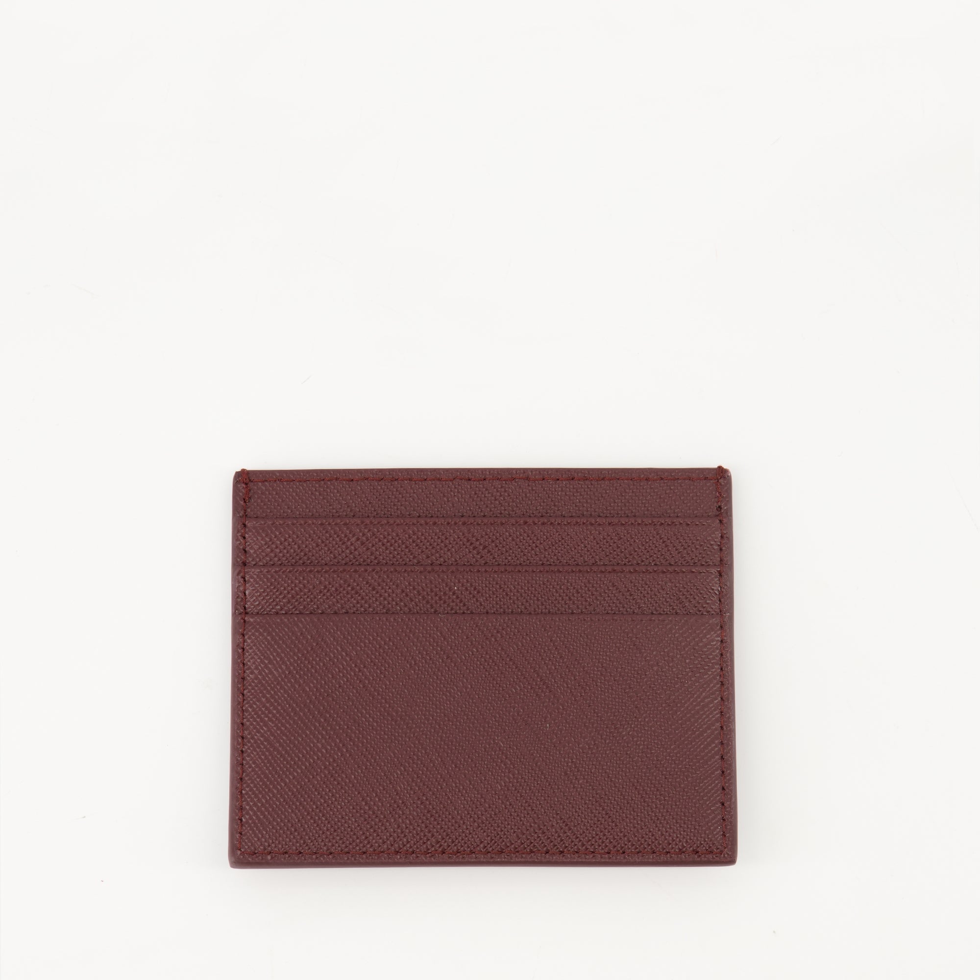 Saffiano Leather Card Holder | Bordeaux
