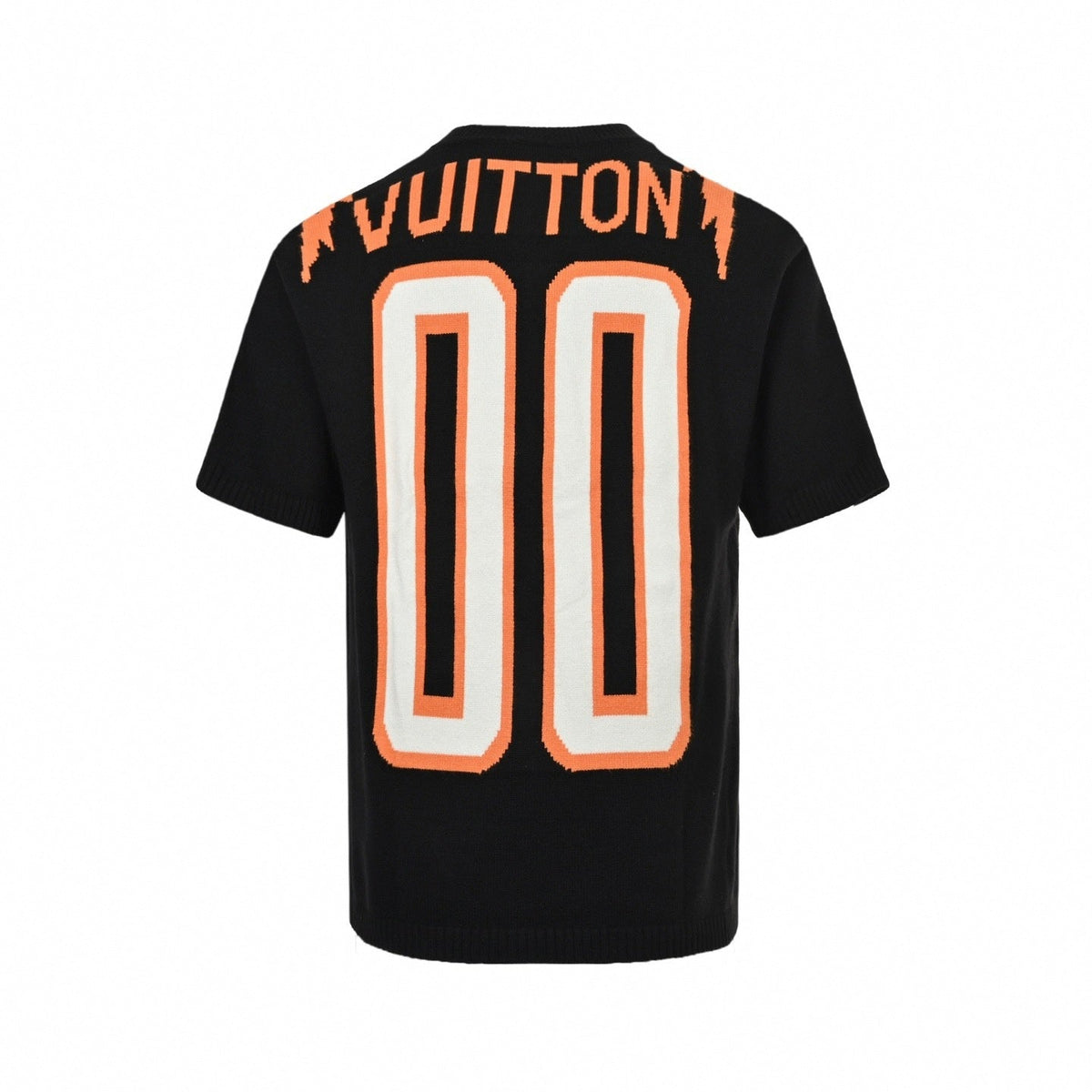 Intarsia Knit Football Jersey | Black
