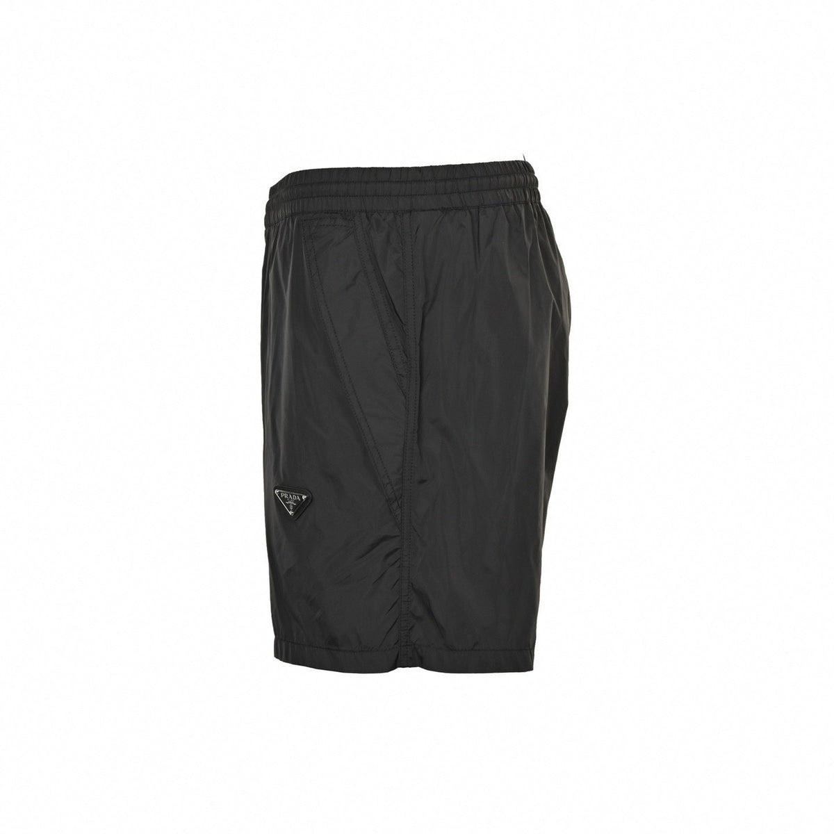 Enamel Triangle Logo Nylon Shorts | Black