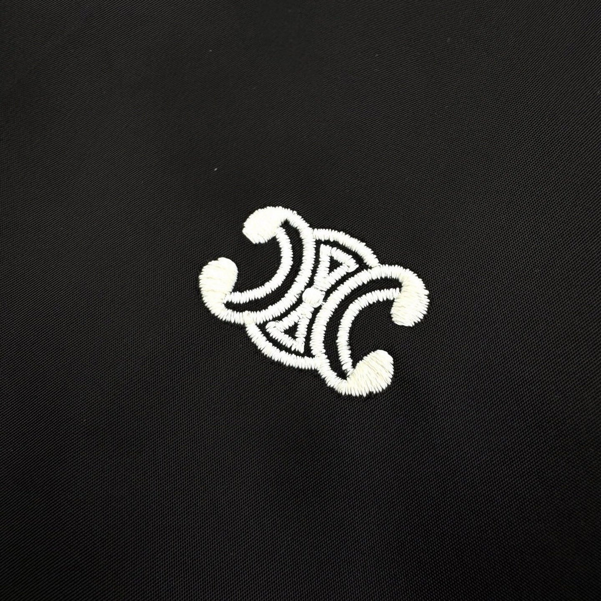 Triomphe Logo Striped Satin Jacket | Black