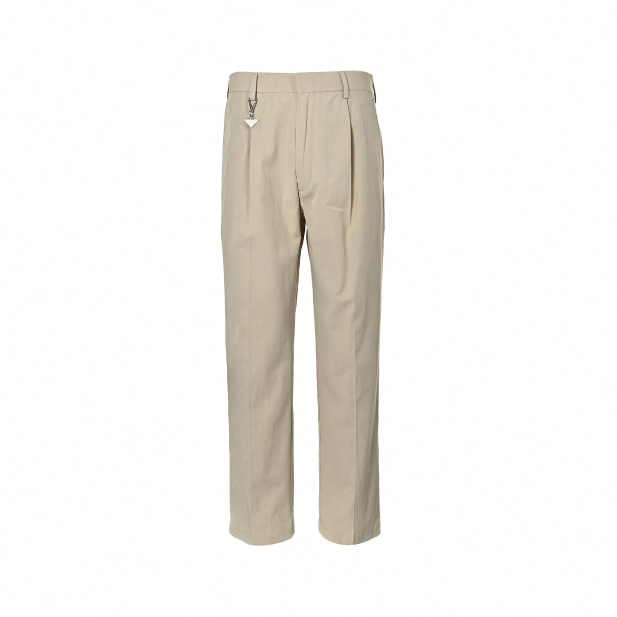 Gabardine Trousers with Triangle Logo | Beige