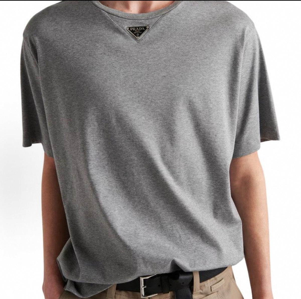 Enameled Triangle Logo T-Shirt | Heather Grey
