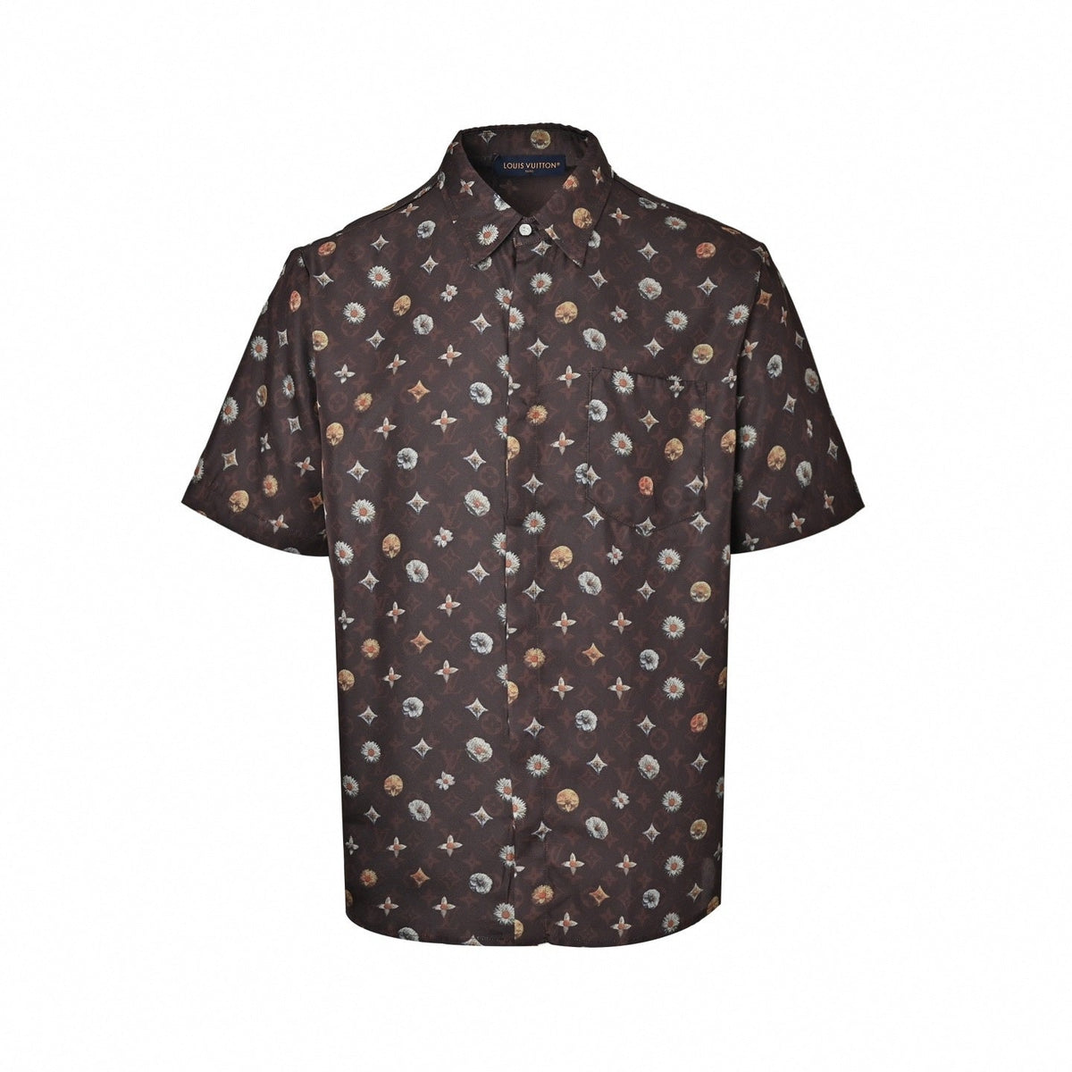 Botanical Monogram Short-Sleeve Shirt - Brown