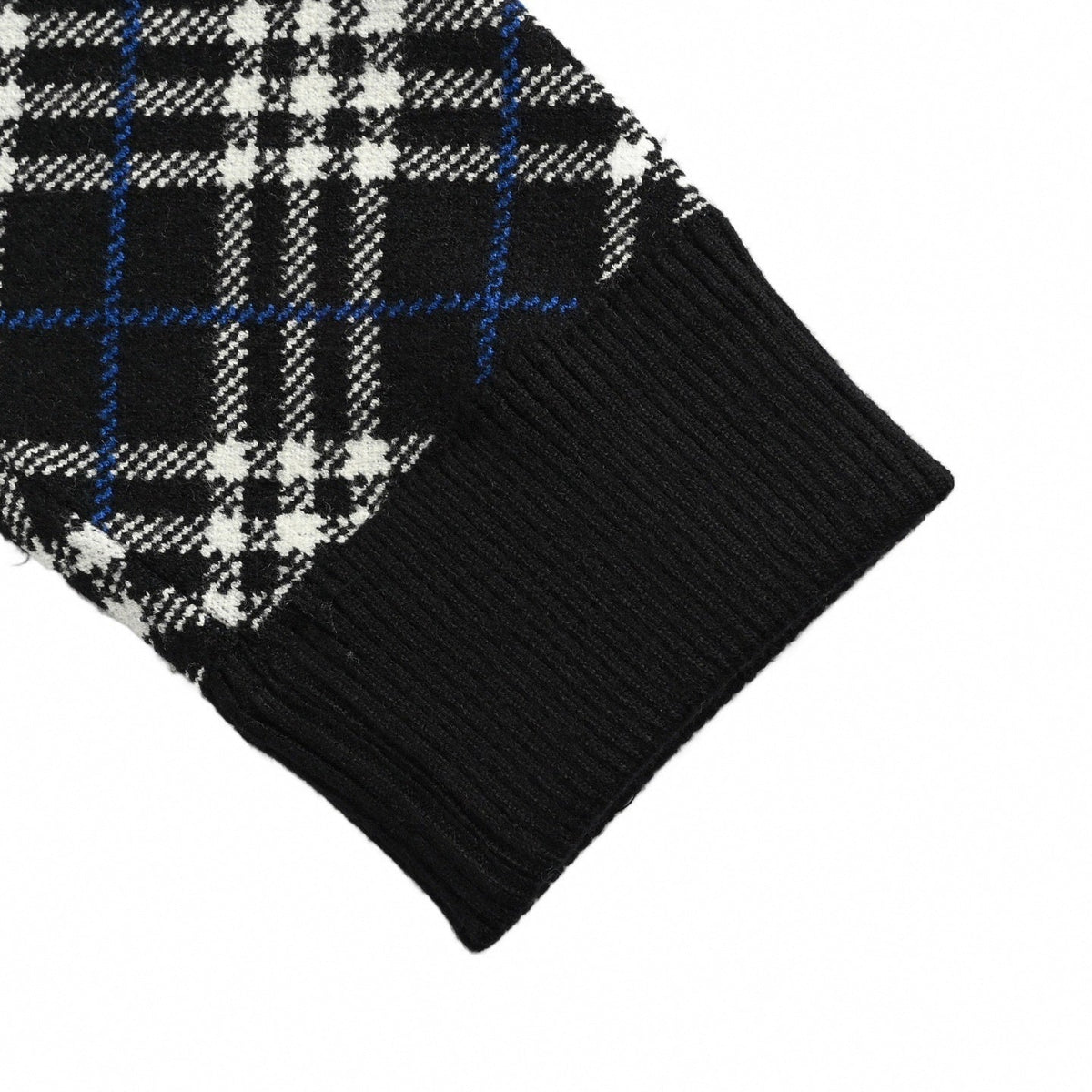 Diagonal Check Knit Zip-Up Jacket