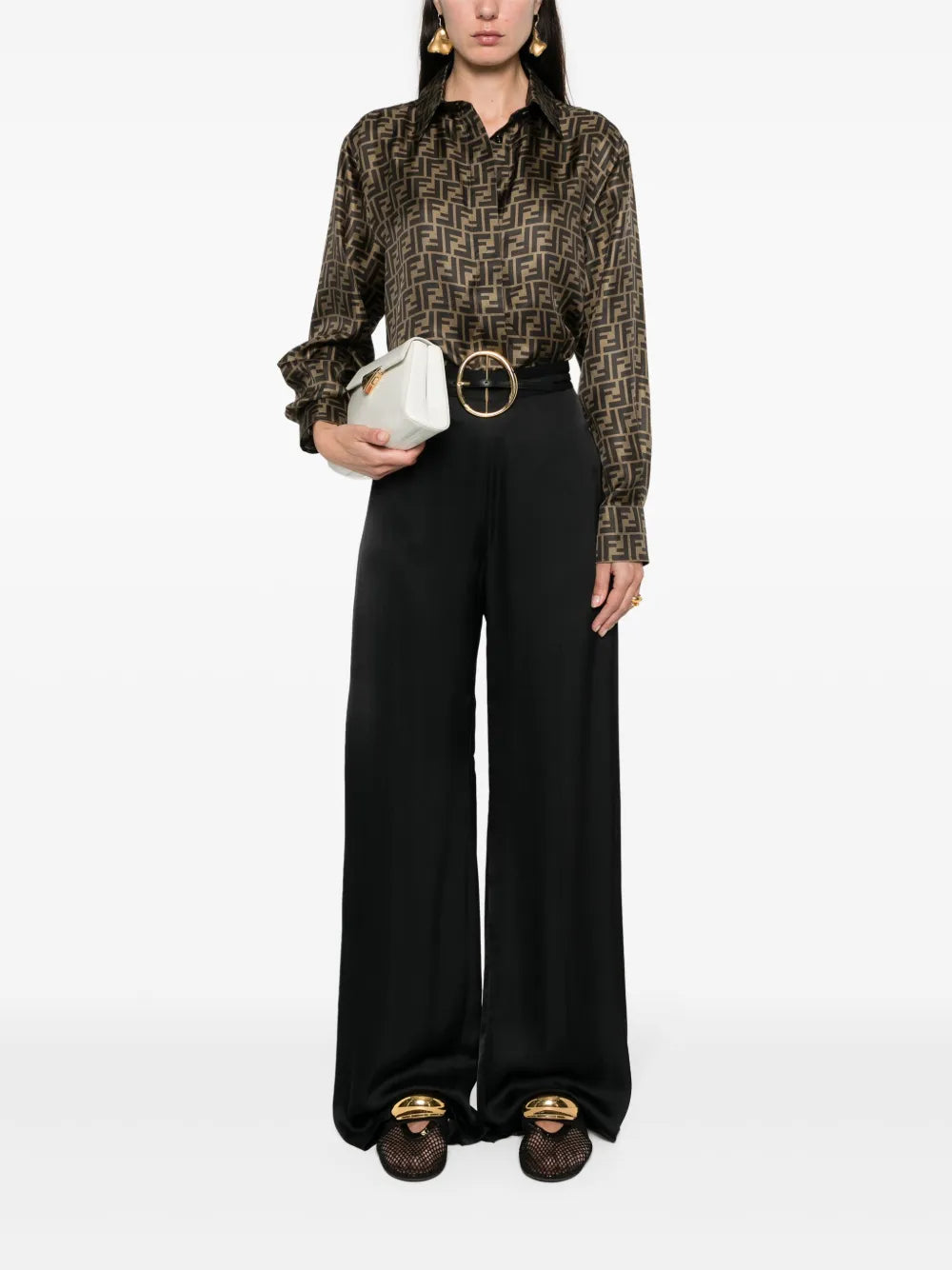 FF Brown Silk Shirt