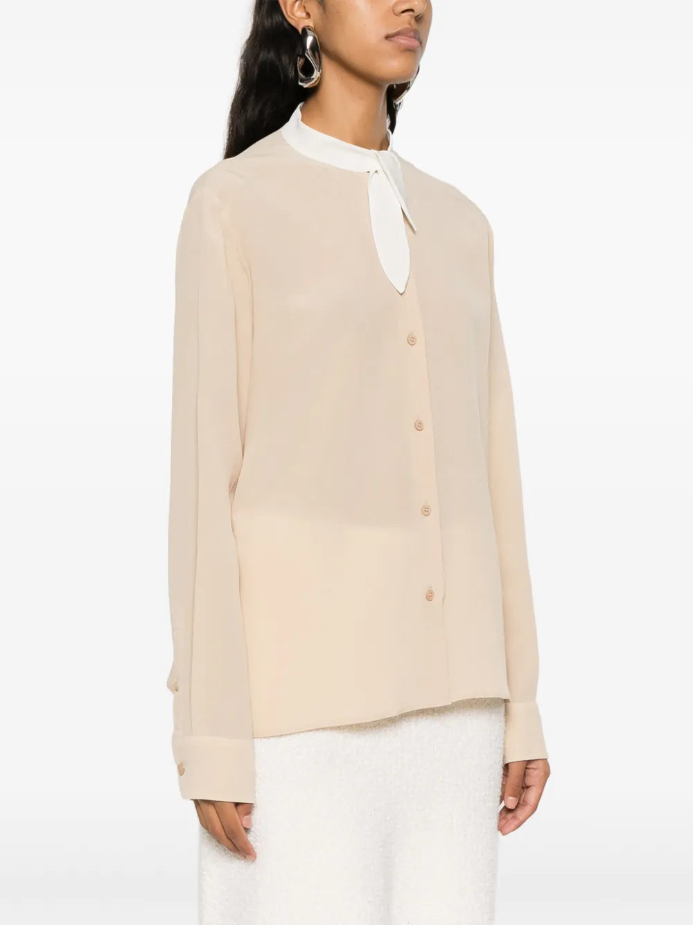 Beige Silk Shirt