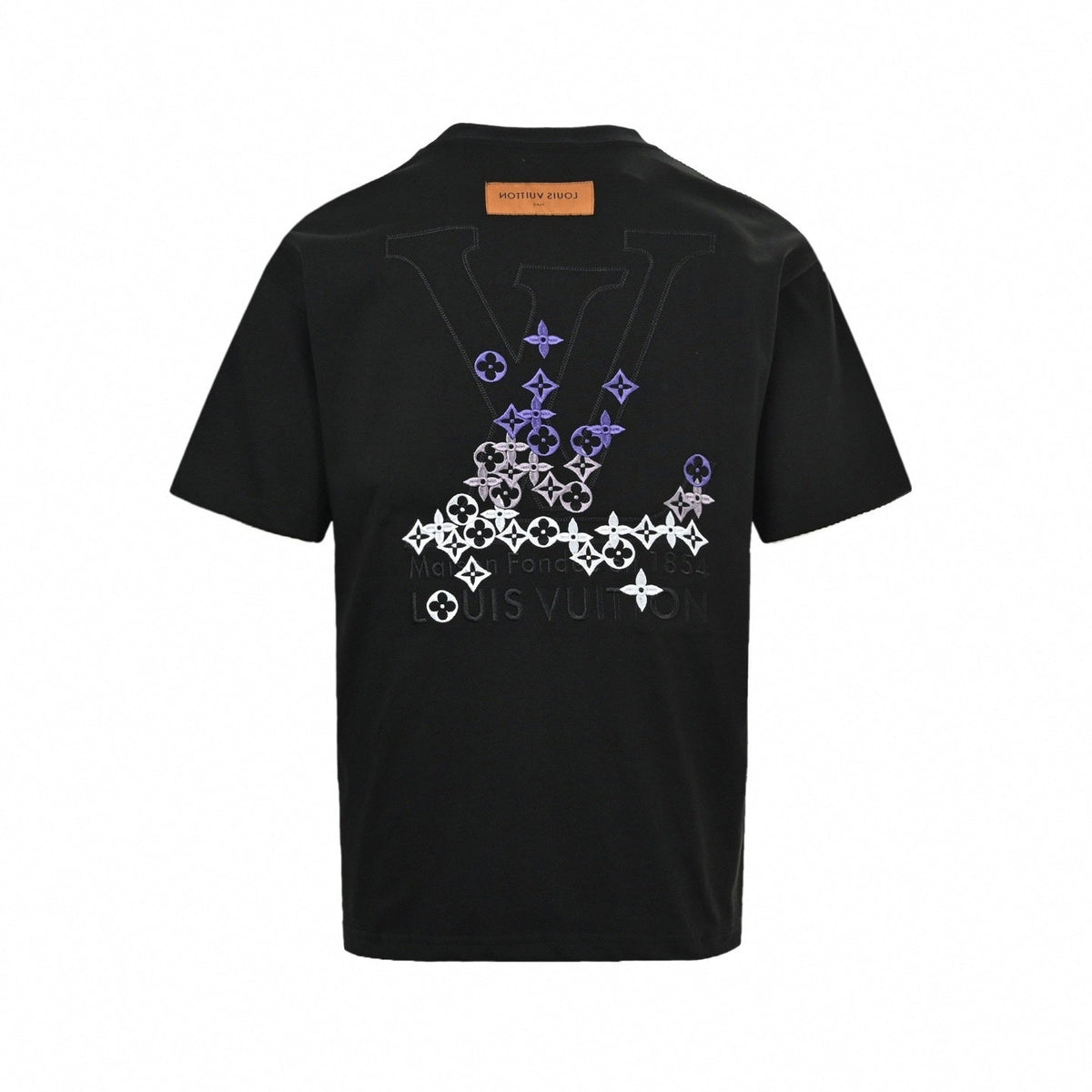 Gradient Embroidered Monogram T-Shirt | Black