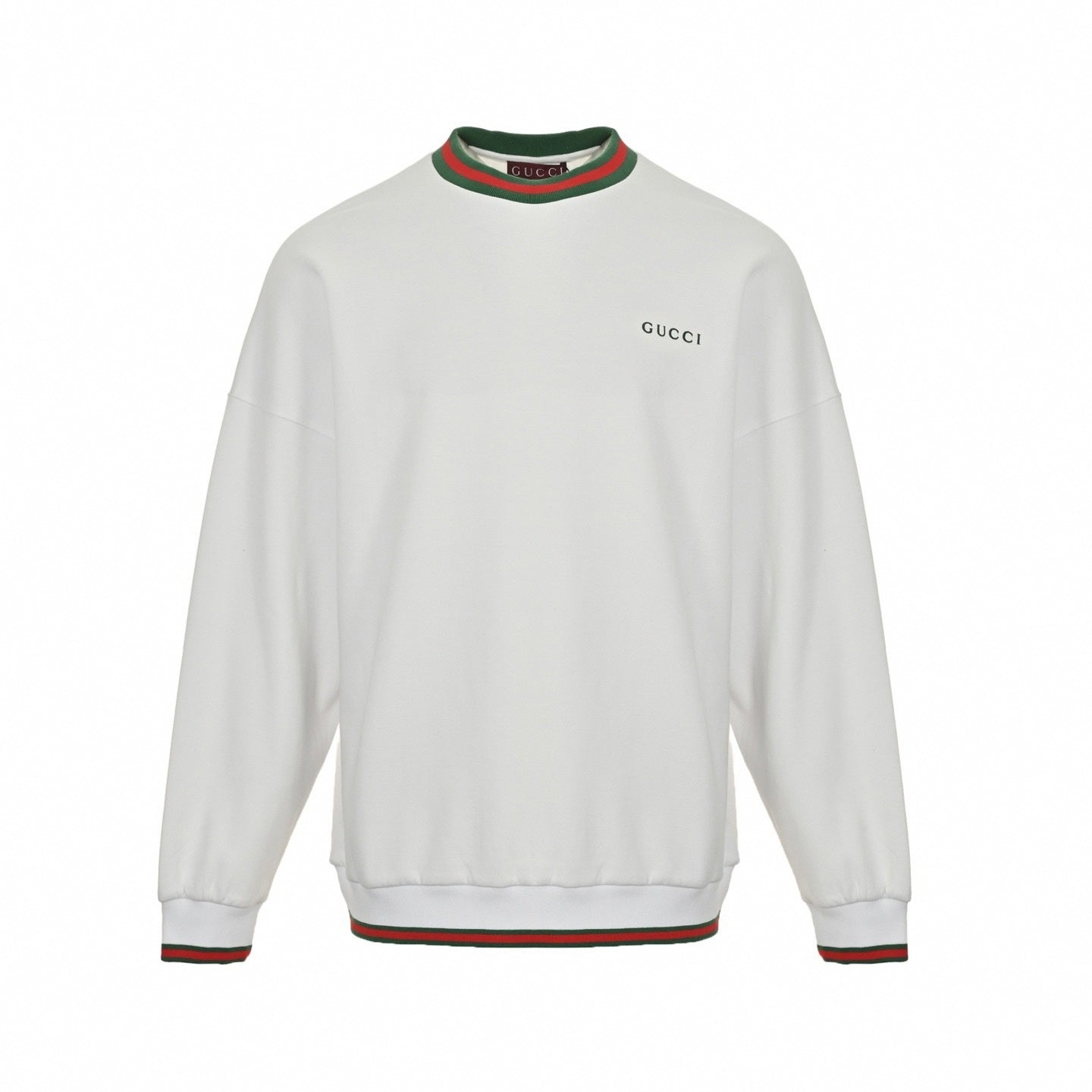 Embroidered Logo Web Trim Sweatshirt | White