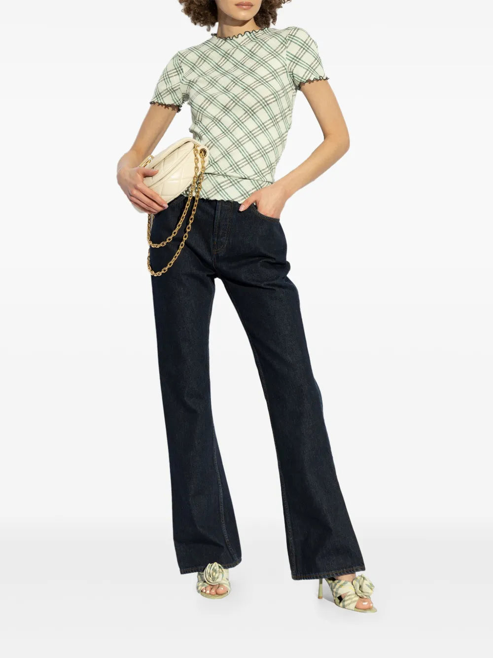 Checked Stretch Top