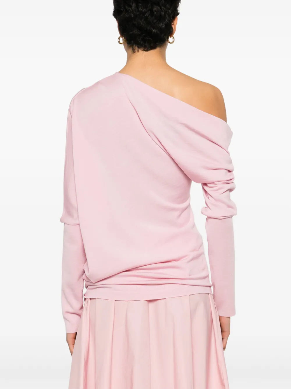 Draped Collar Wool Sweater