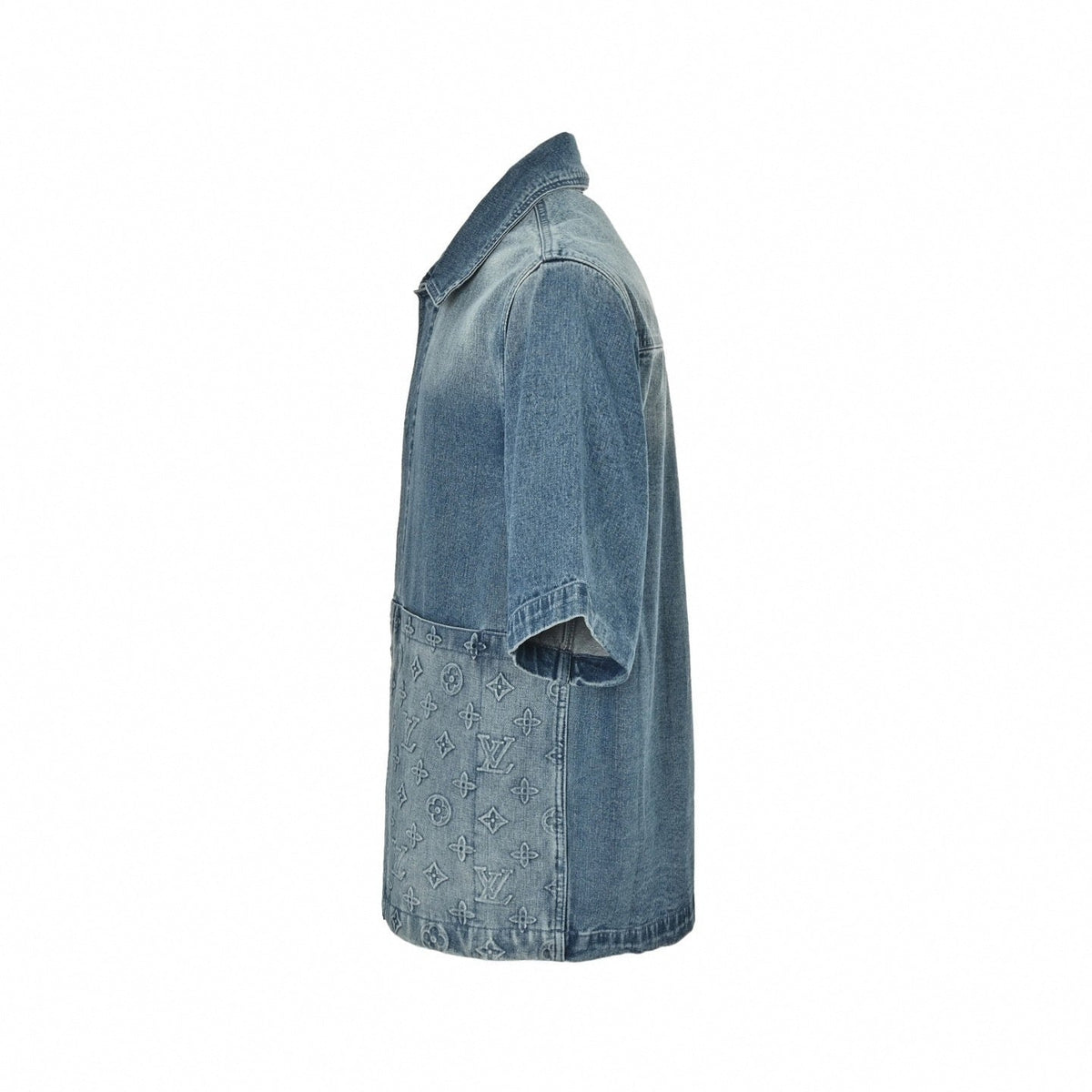 Monogram Denim Short-Sleeved Shirt