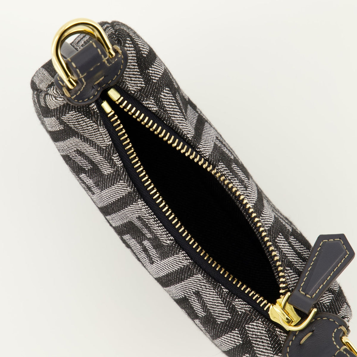 Fendigraphy Nano Bag in Gray Denim