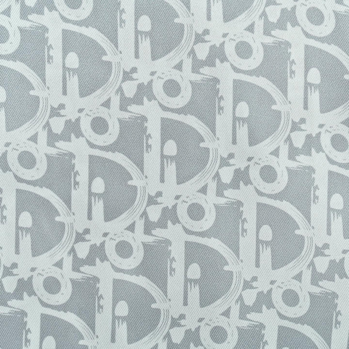 Silver-Grey Oblique Silk Button-Down