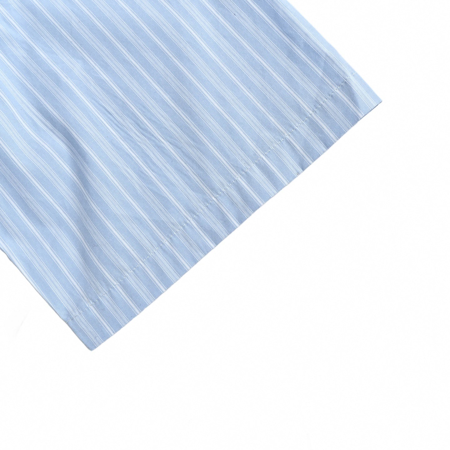 Striped Camp Collar Short-Sleeve Shirt | Light Blue