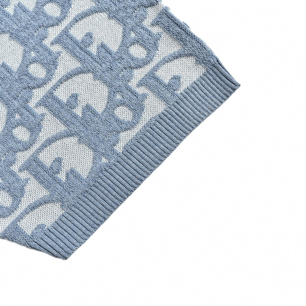 Oblique Jacquard Knit T-Shirt | Light Blue