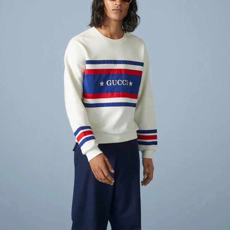 Vintage Star Logo Striped Sweatshirt