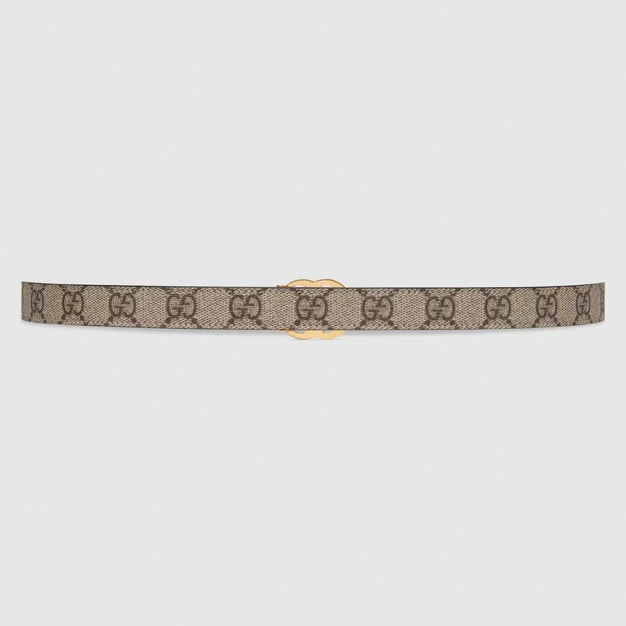 GG Marmont Reversible Thin Belt | GG Supreme & Black