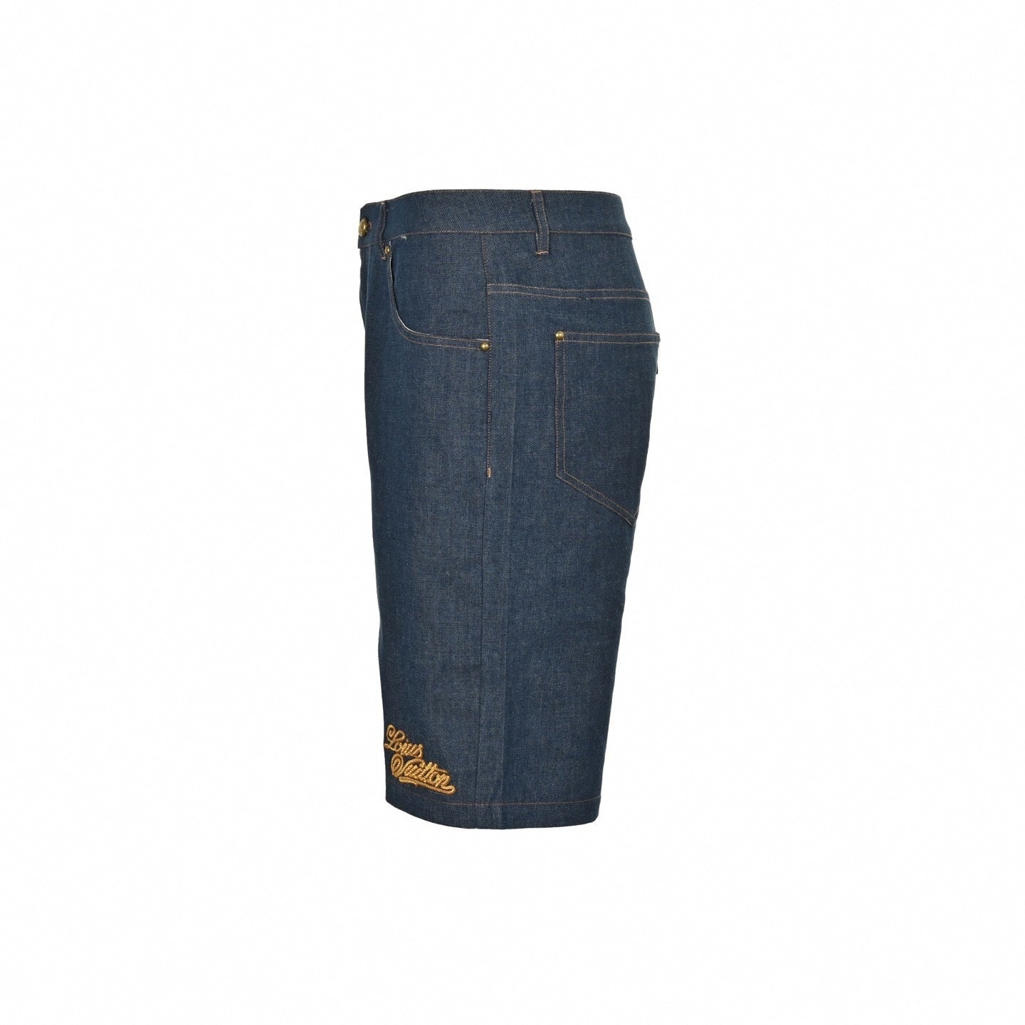 Embroidered Denim Shorts
