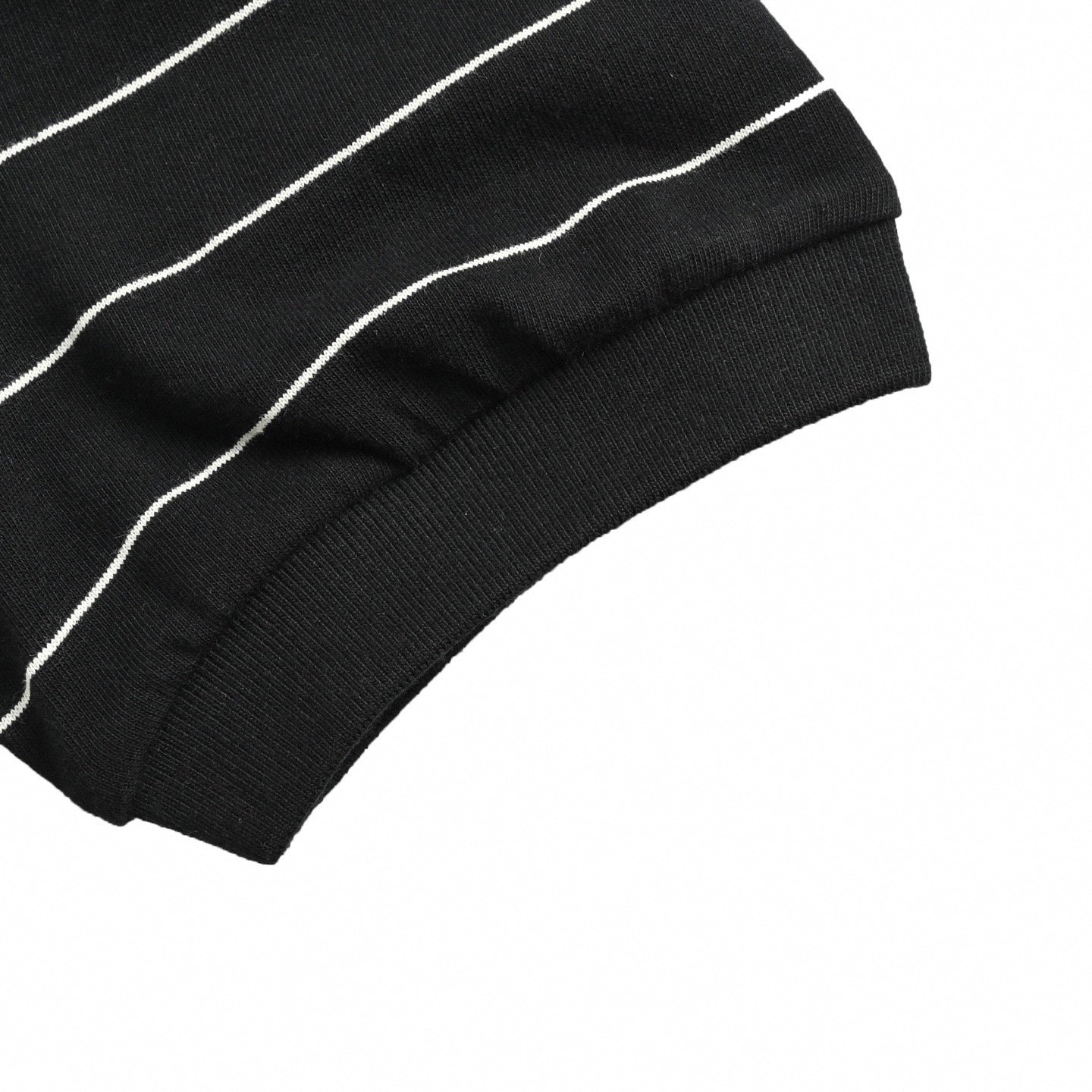 Striped Triangle Logo Polo Shirt | Black & White