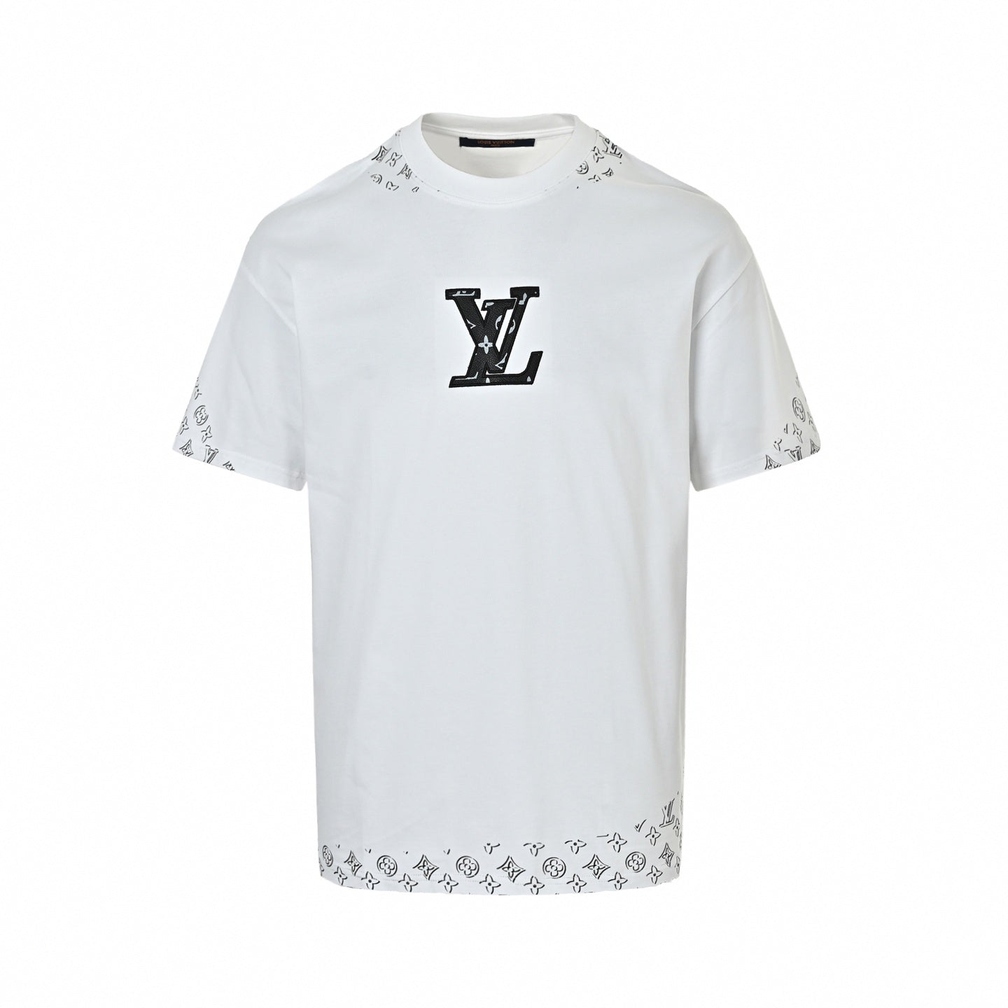 Stencil Monogram & Patch T-Shirt | White