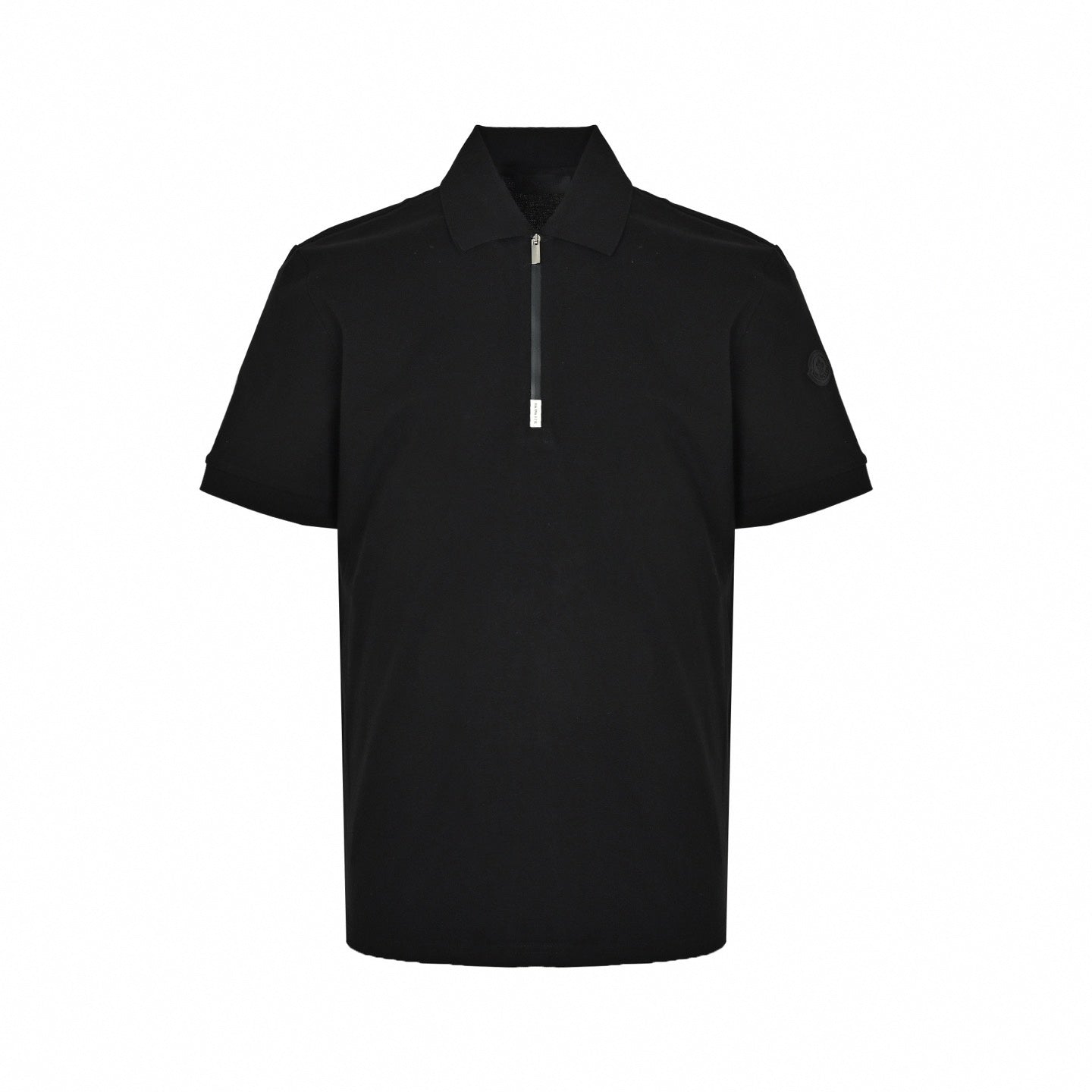 Zip-Neck Polo Shirt - Black
